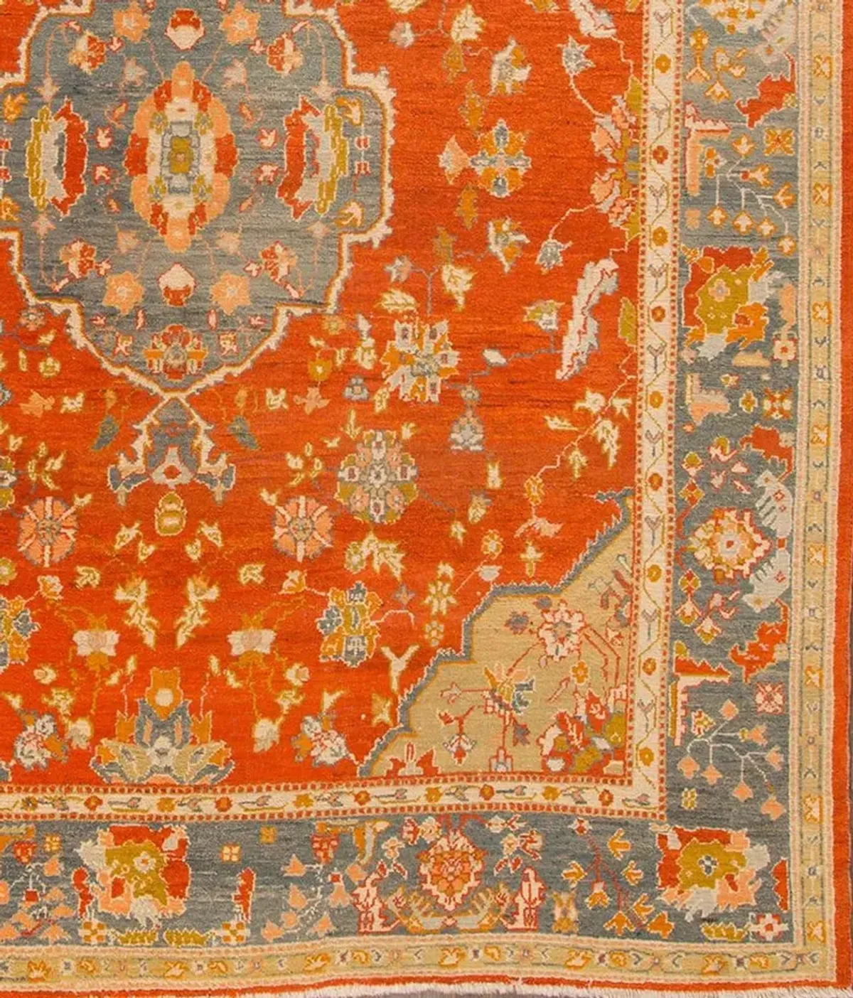 Antique Turkish Oushak Rug - Apadana - Orange - Orange