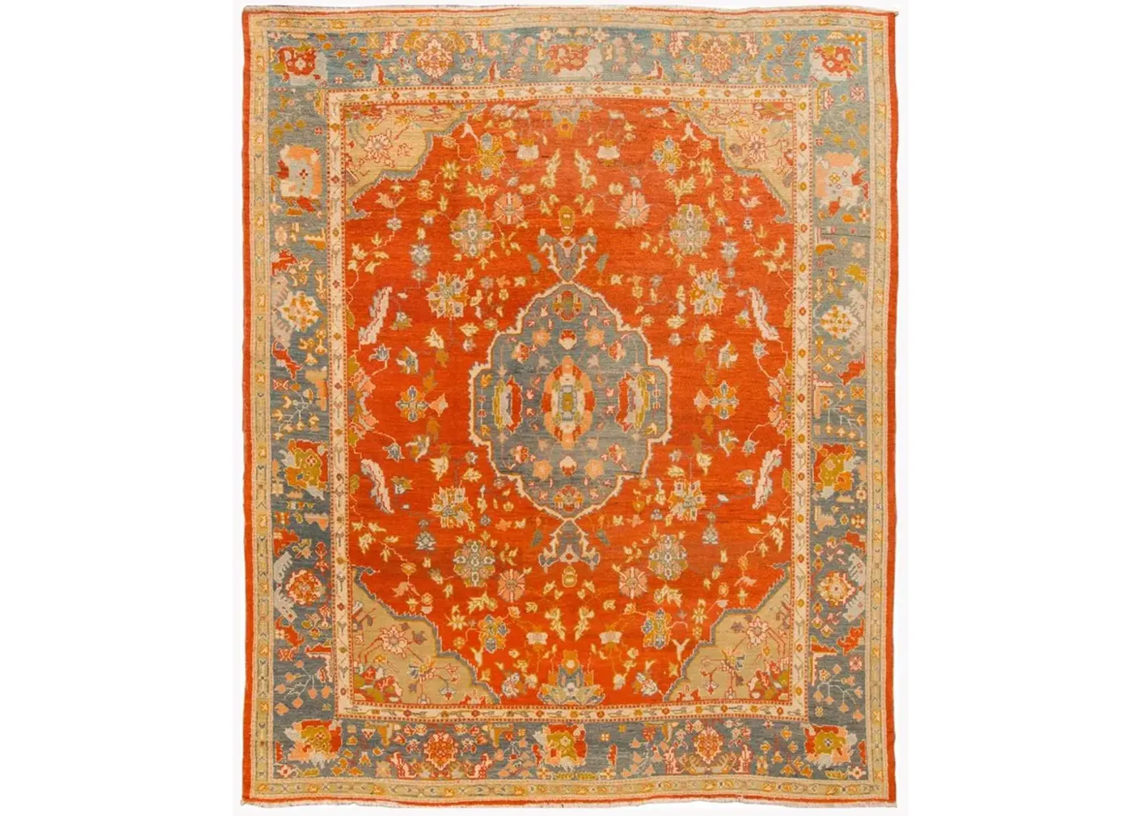 Antique Turkish Oushak Rug - Apadana - Orange - Orange