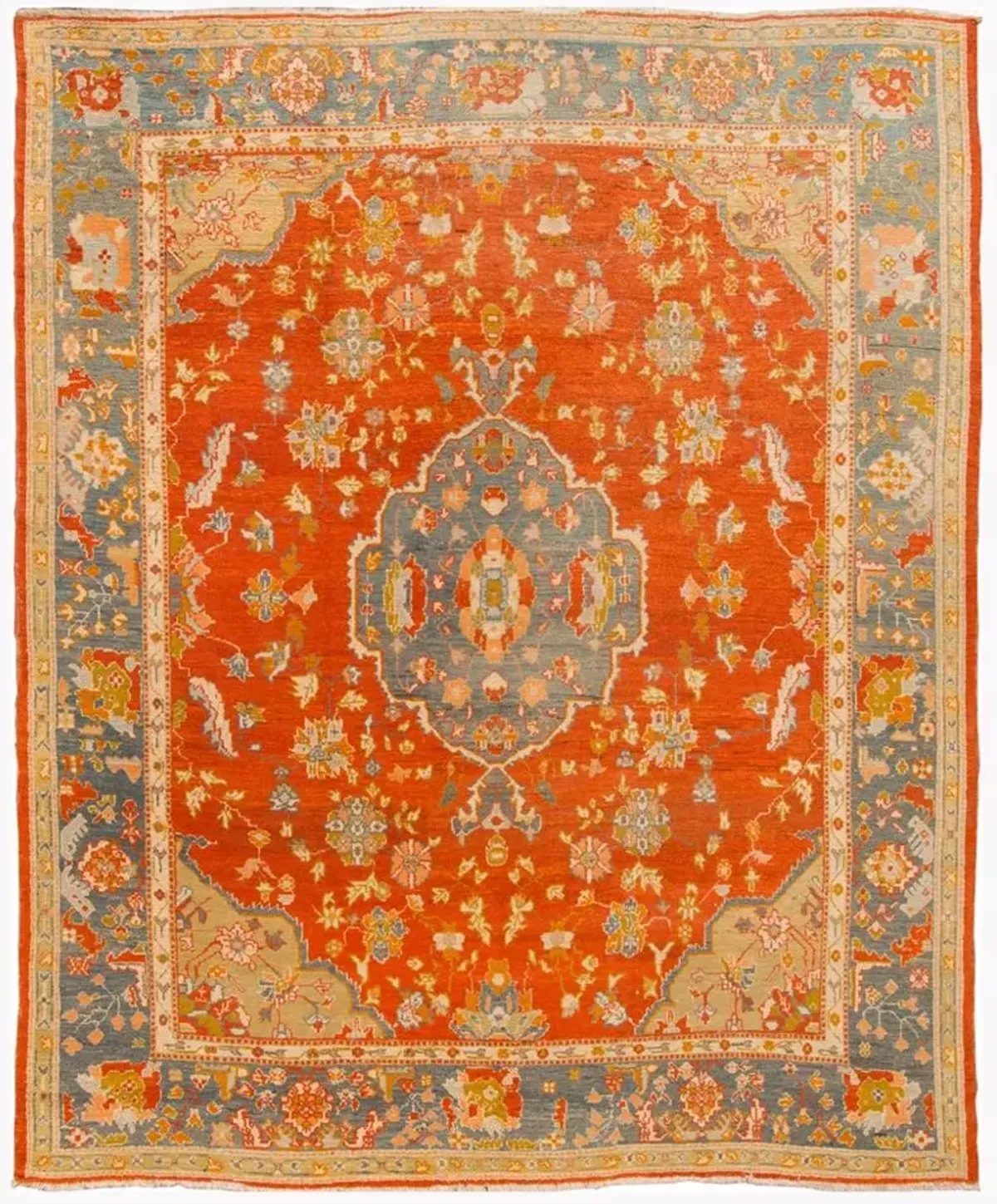 Antique Turkish Oushak Rug - Apadana - Orange - Orange