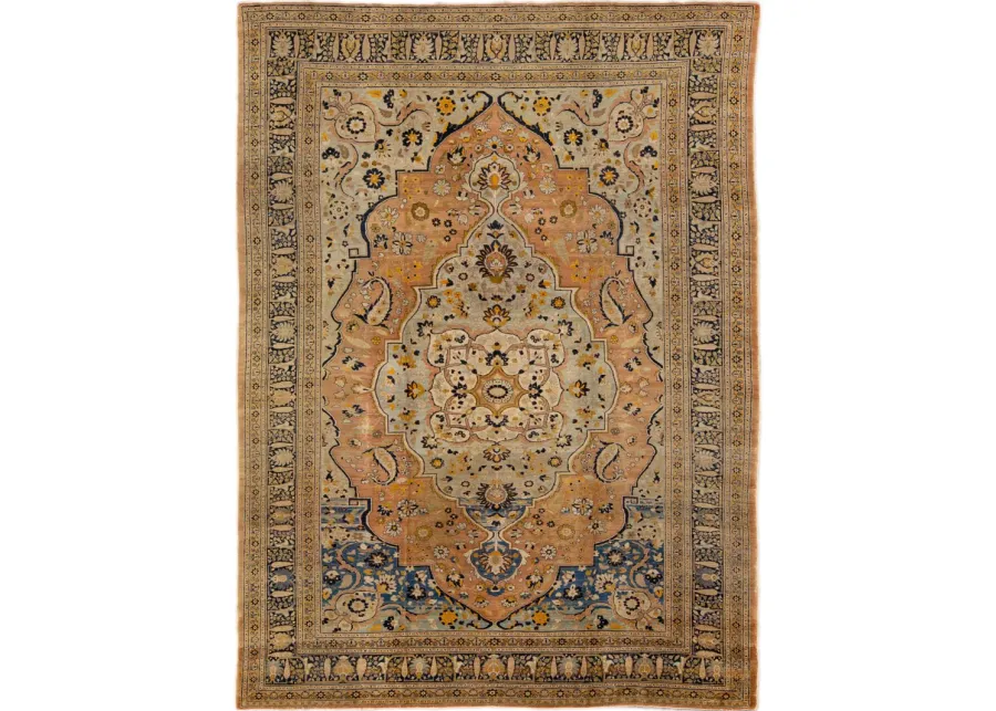 Antique Persian Tabriz Rug - Apadana - Blue - Blue