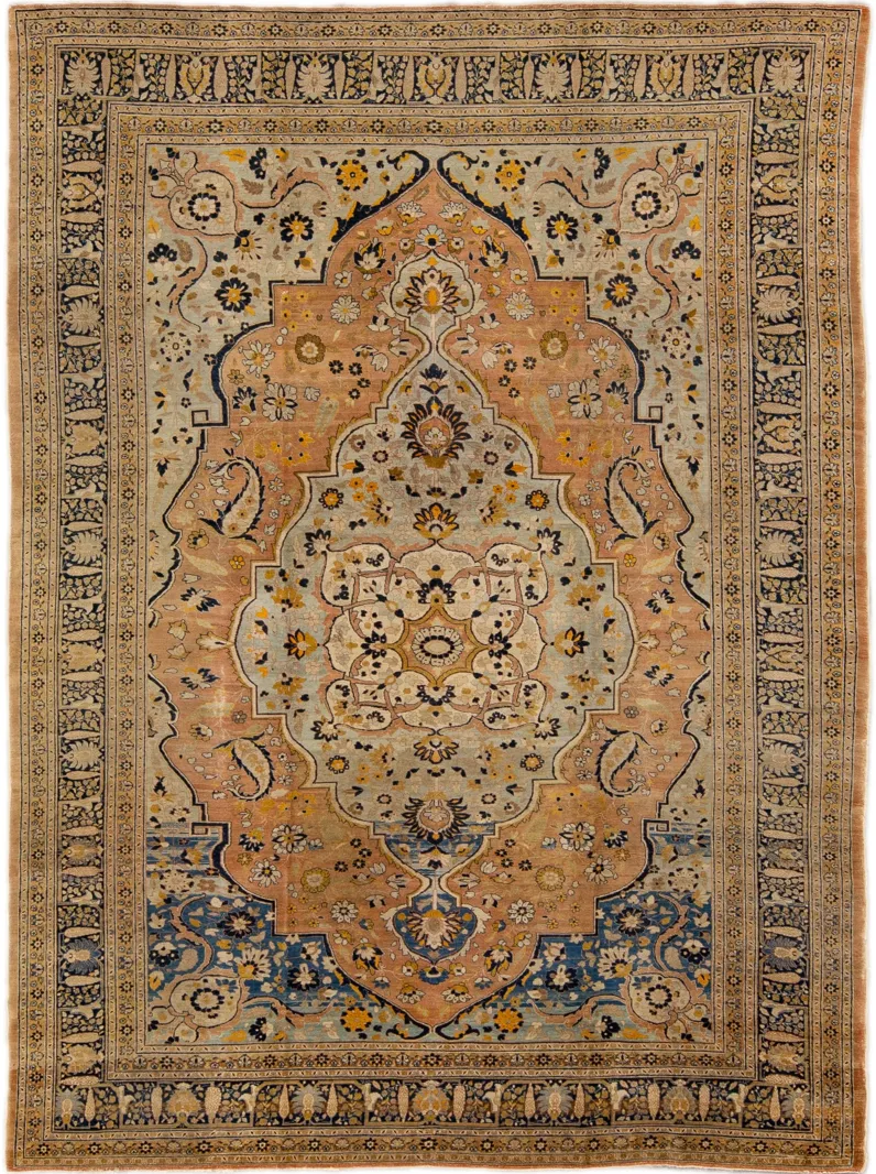 Antique Persian Tabriz Rug - Apadana - Blue - Blue