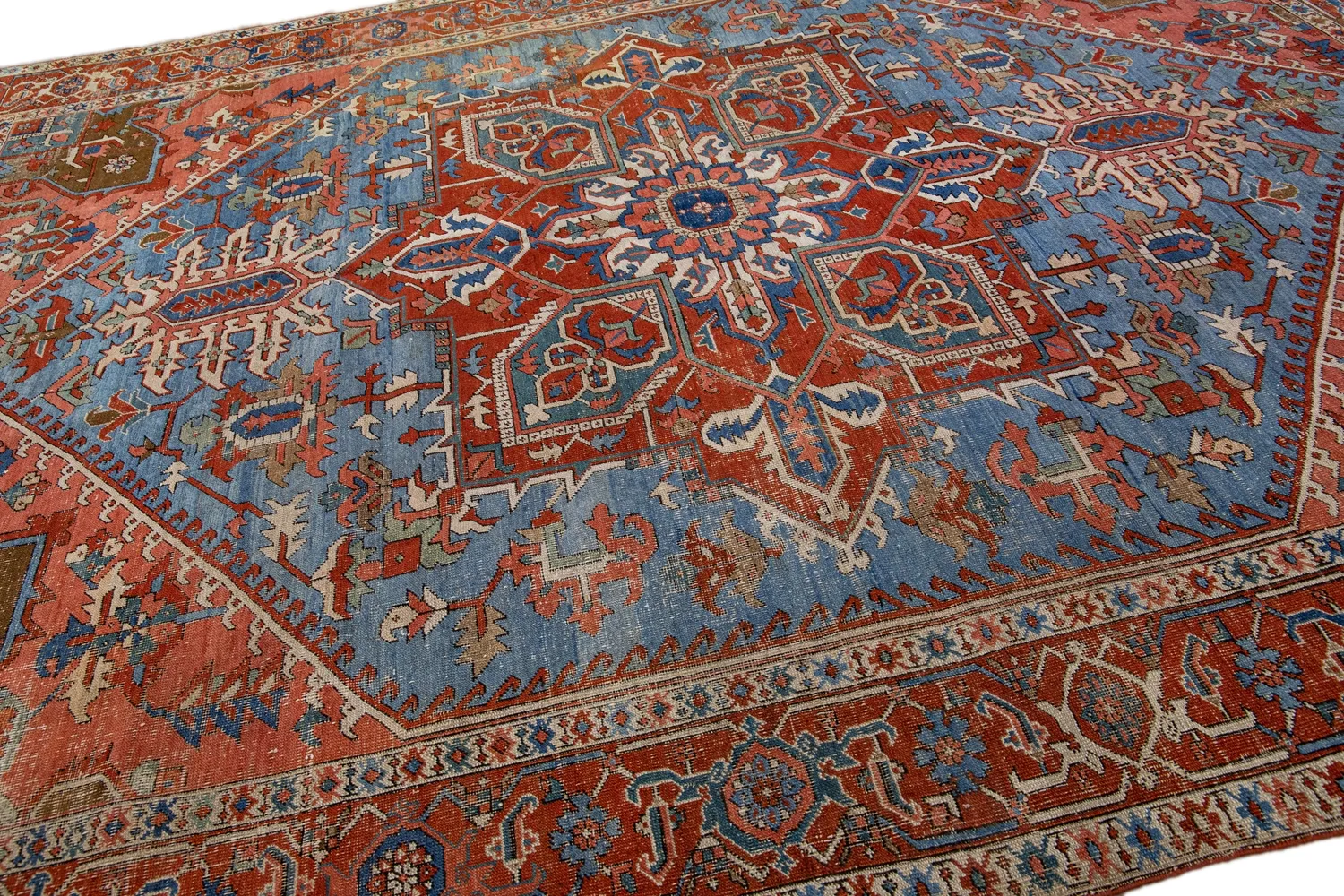 Antique Persian Serapi Rug - Apadana - Blue - Blue