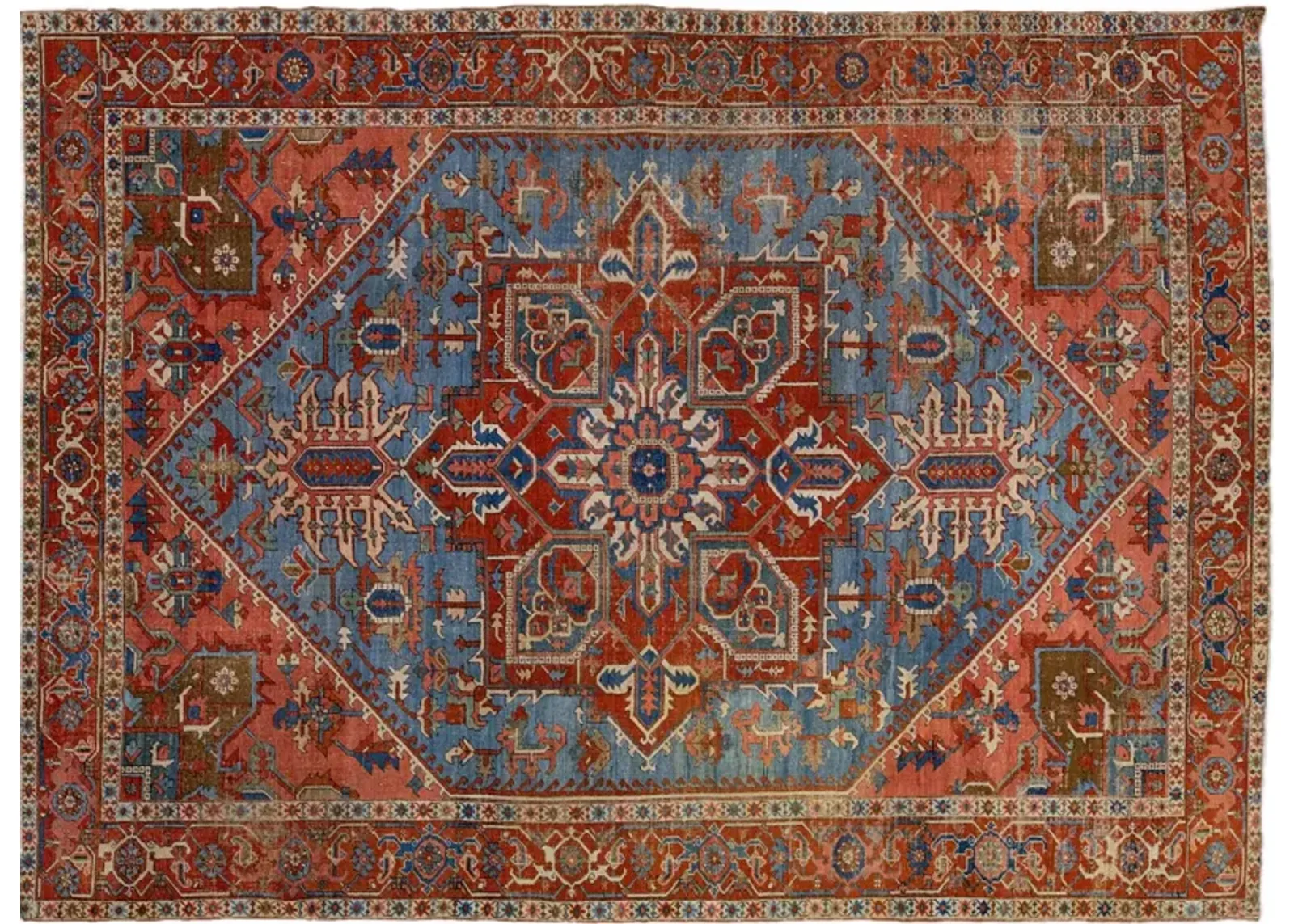 Antique Persian Serapi Rug - Apadana - Blue - Blue