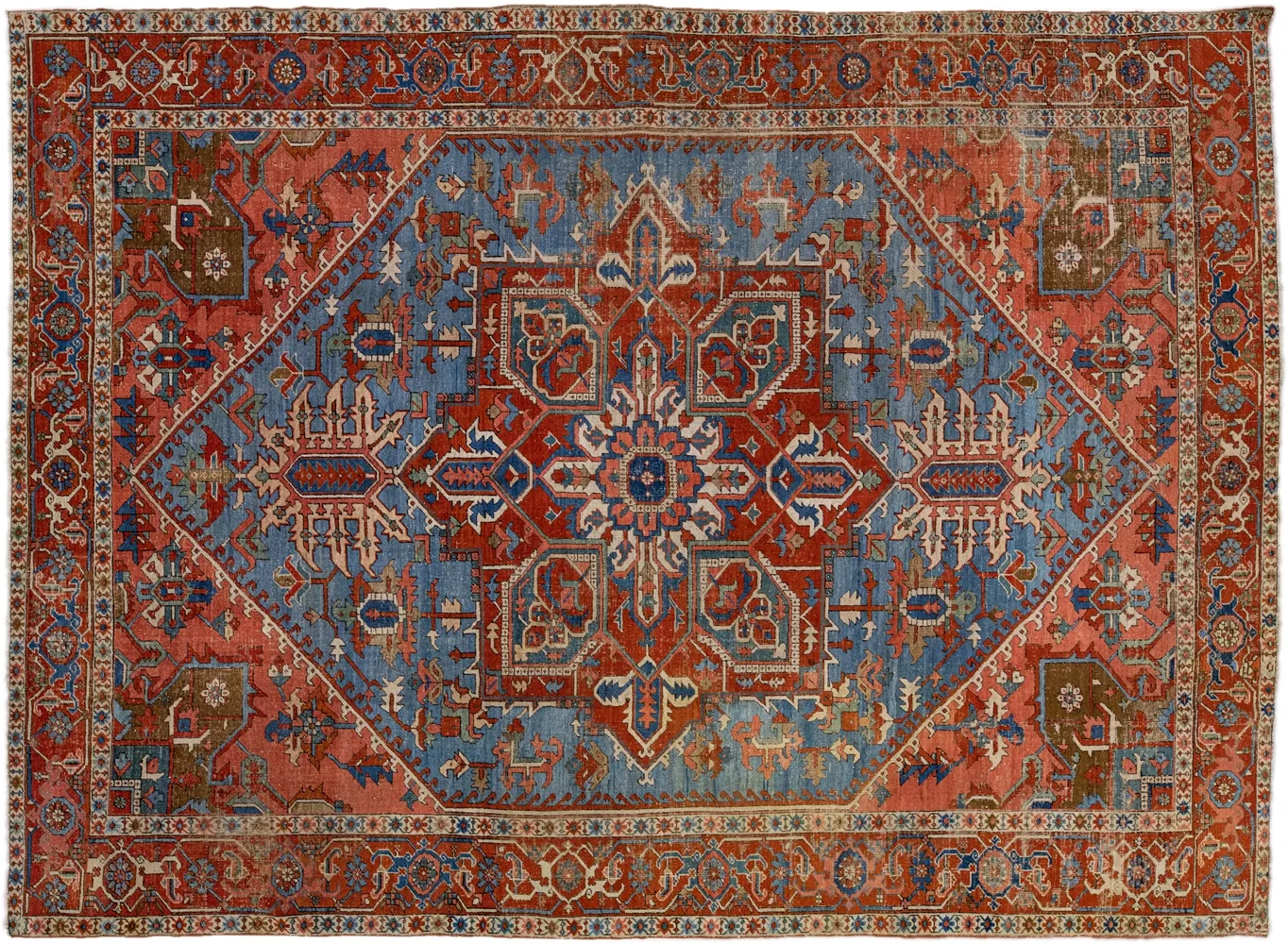 Antique Persian Serapi Rug - Apadana - Blue - Blue