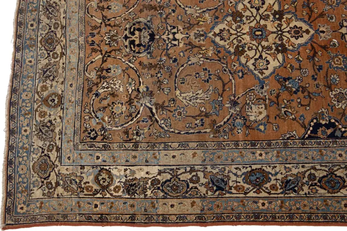 Antique Persian Tabriz Rug - Apadana - Brown - Brown