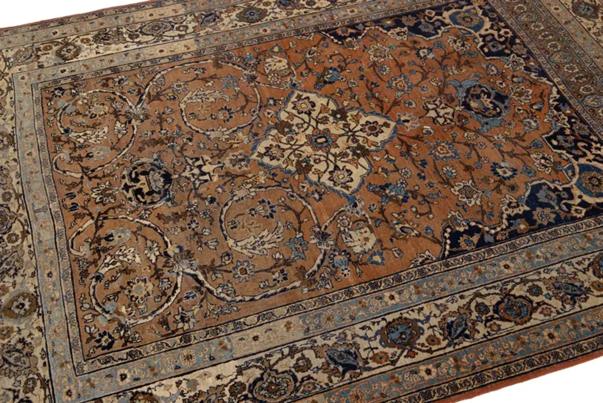 Antique Persian Tabriz Rug - Apadana - Brown - Brown