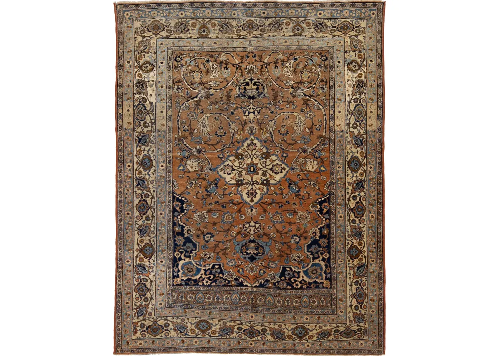 Antique Persian Tabriz Rug - Apadana - Brown - Brown