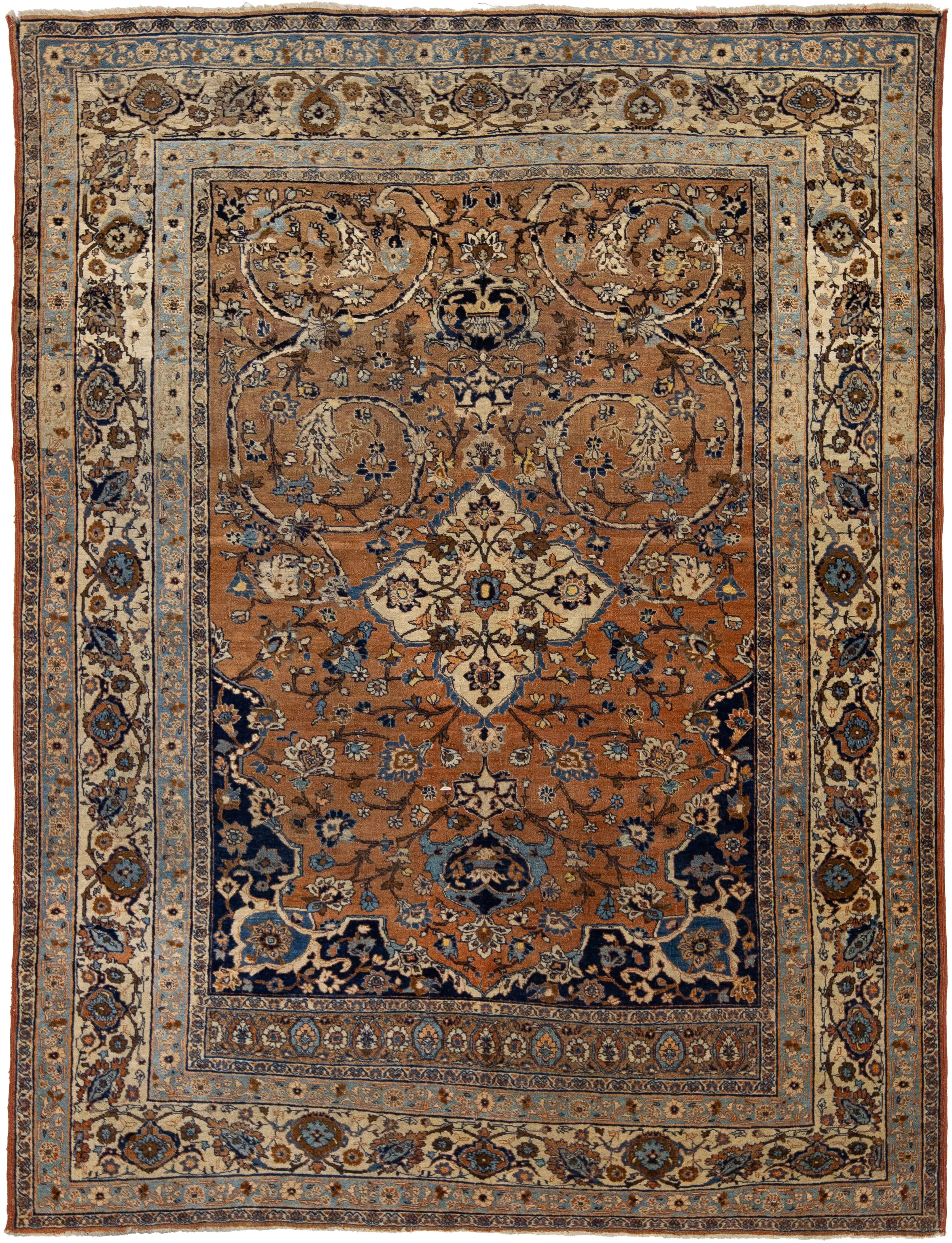 Antique Persian Tabriz Rug - Apadana - Brown - Brown