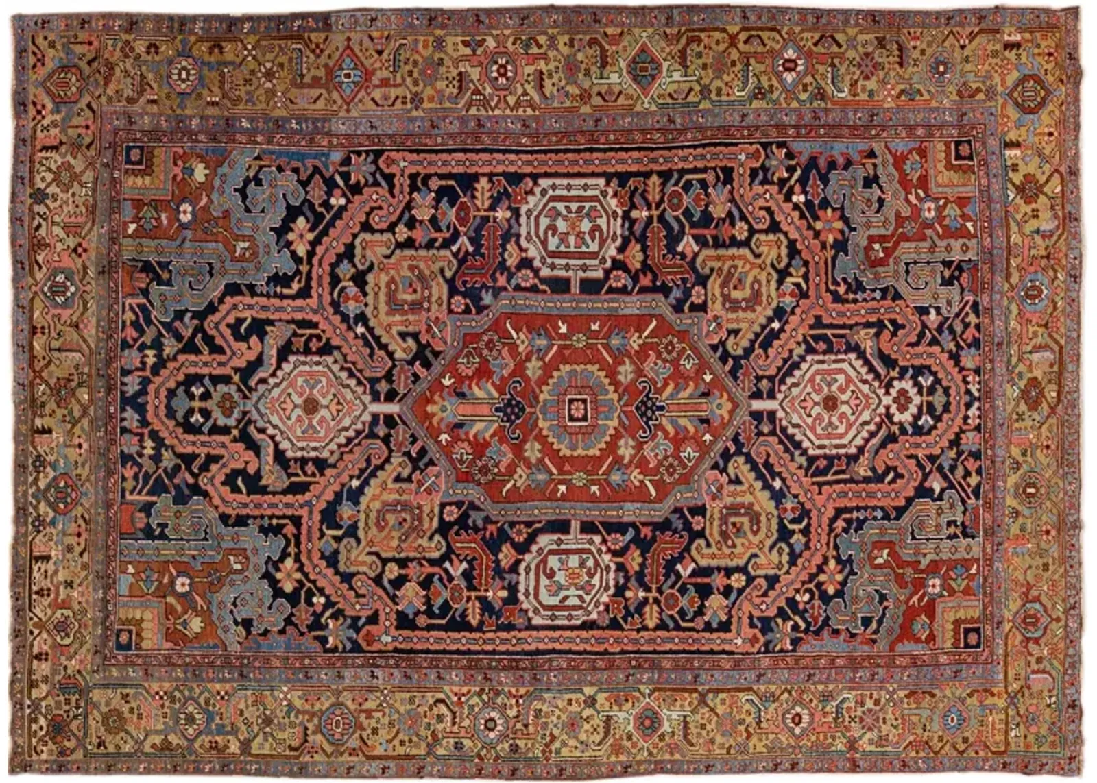 Antique Persian Heriz Rug - Apadana - Blue - Blue