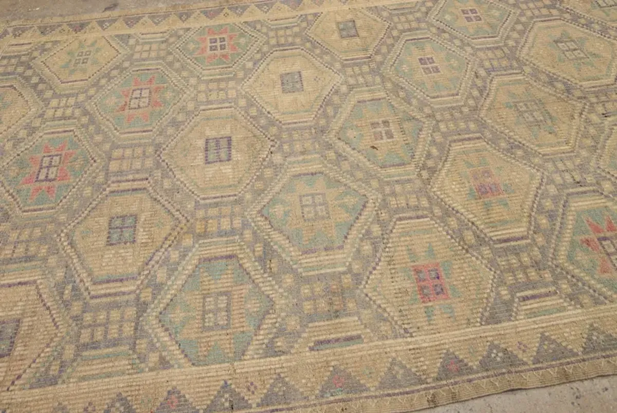 Vintage Indian Soumak Rug - Apadana - Beige - Beige