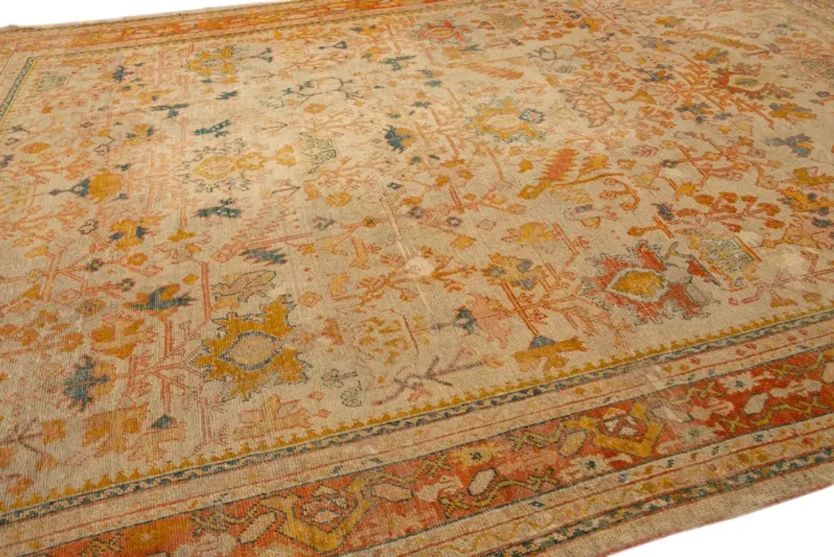 Antique Turkish Oushak Rug - Apadana - Beige - Beige