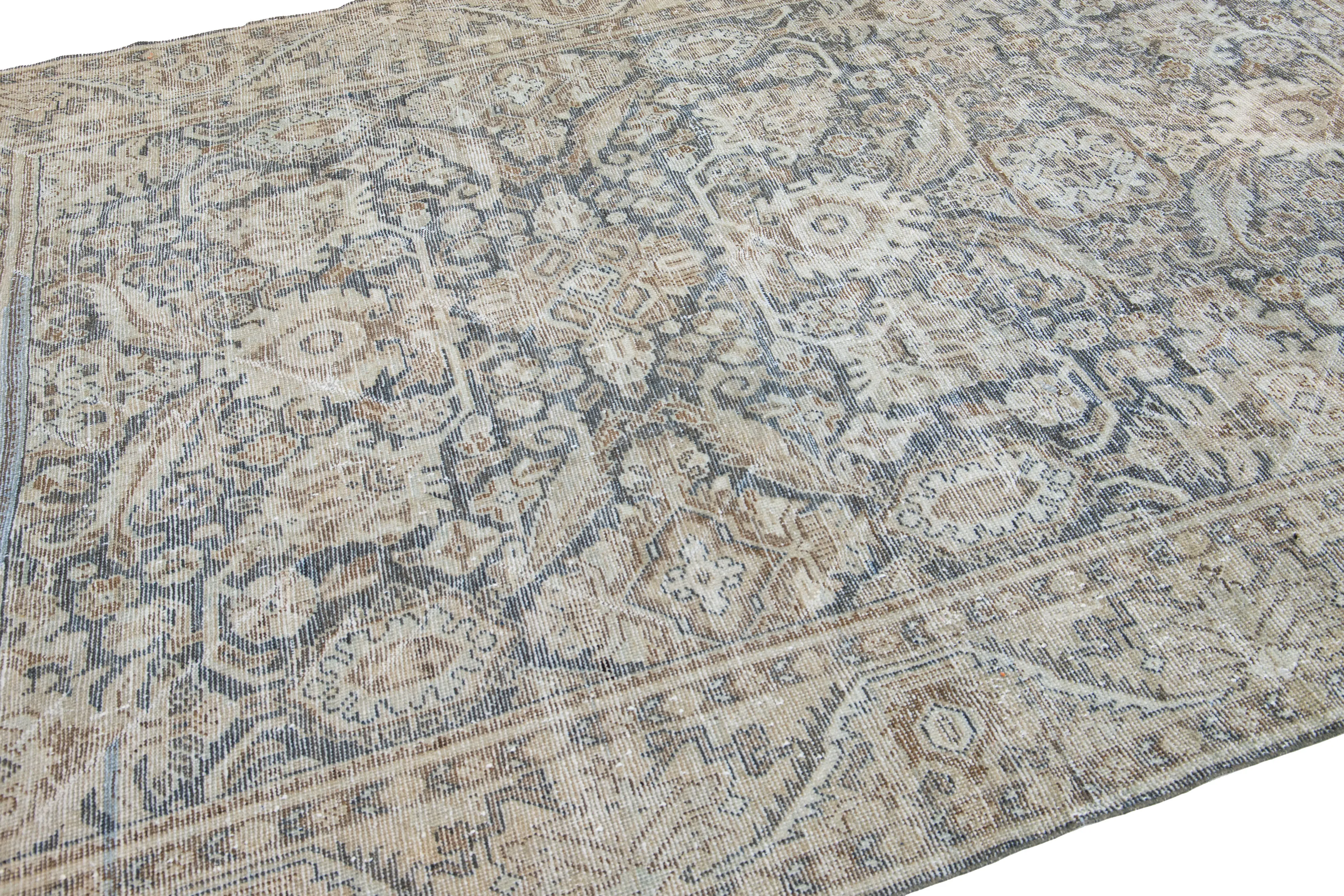 Antique Persian Mahal Rug - Apadana - Blue - Blue