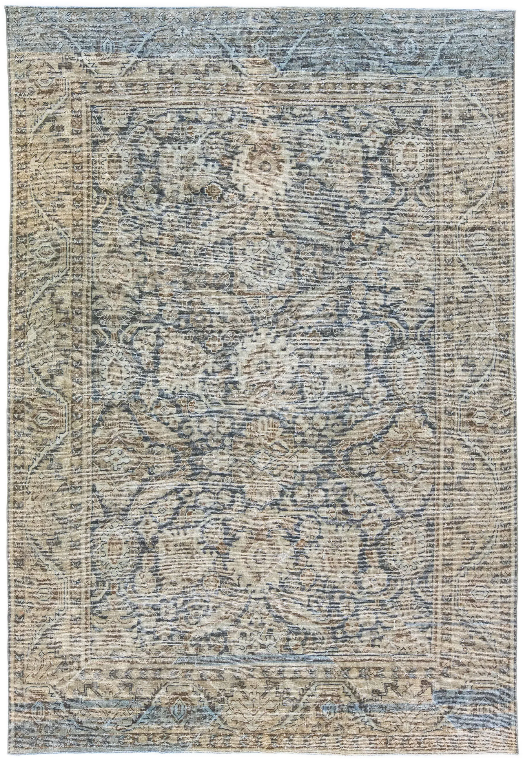 Antique Persian Mahal Rug - Apadana - Blue - Blue