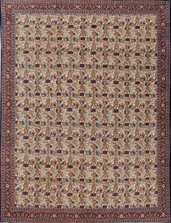 Antique Persian Tehran Rug - Apadana - Beige - Beige