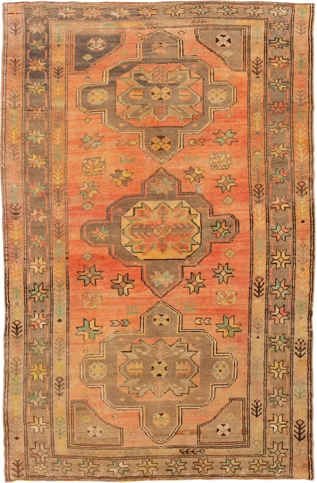 Antique Persian Khotan Rug - Apadana - Orange - Orange