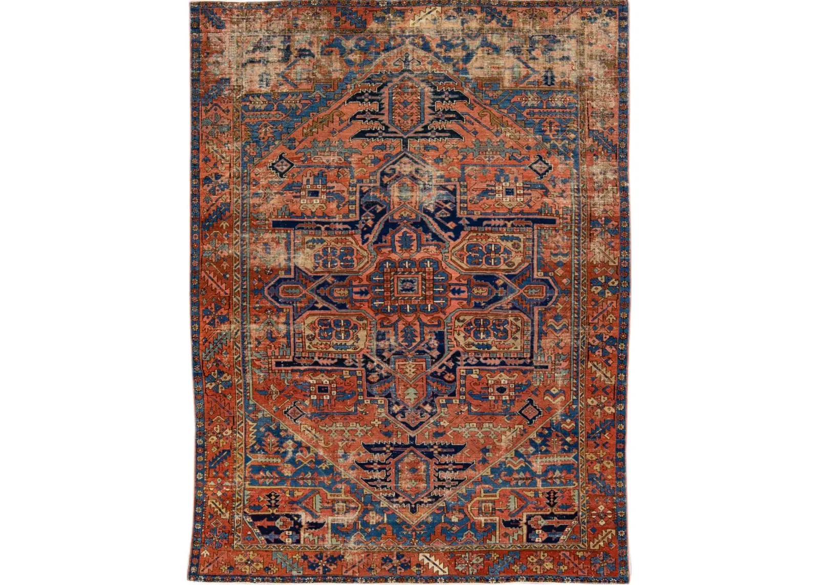 Antique Persian Heriz Rug - Apadana - Brown - Brown