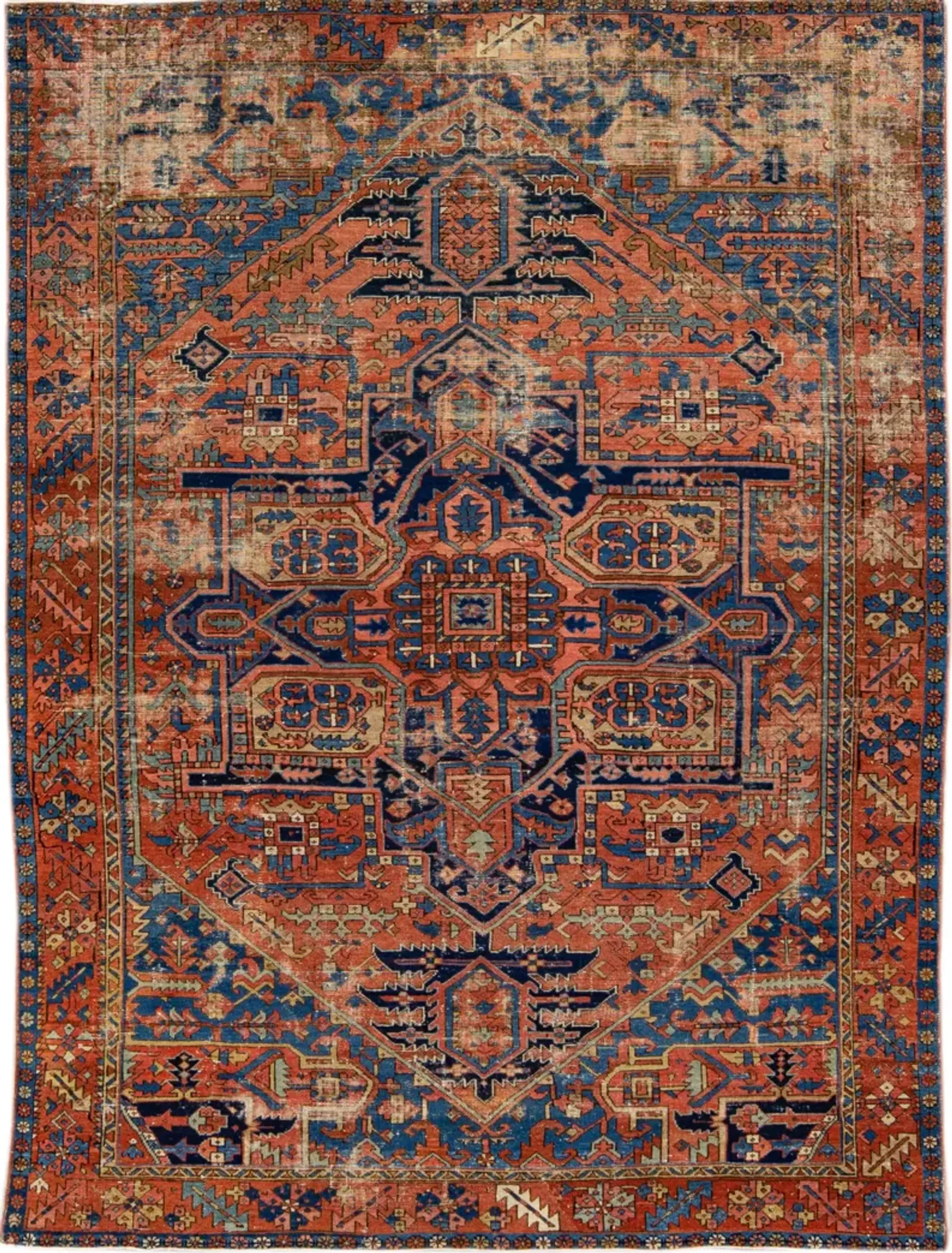 Antique Persian Heriz Rug - Apadana - Brown - Brown