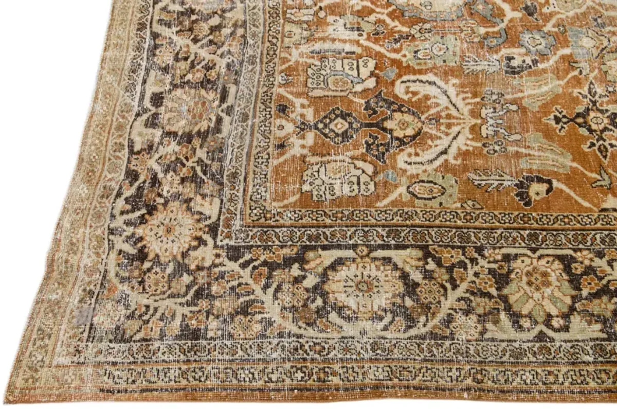 Antique Persian Mahal Rug - Apadana - Brown - Brown