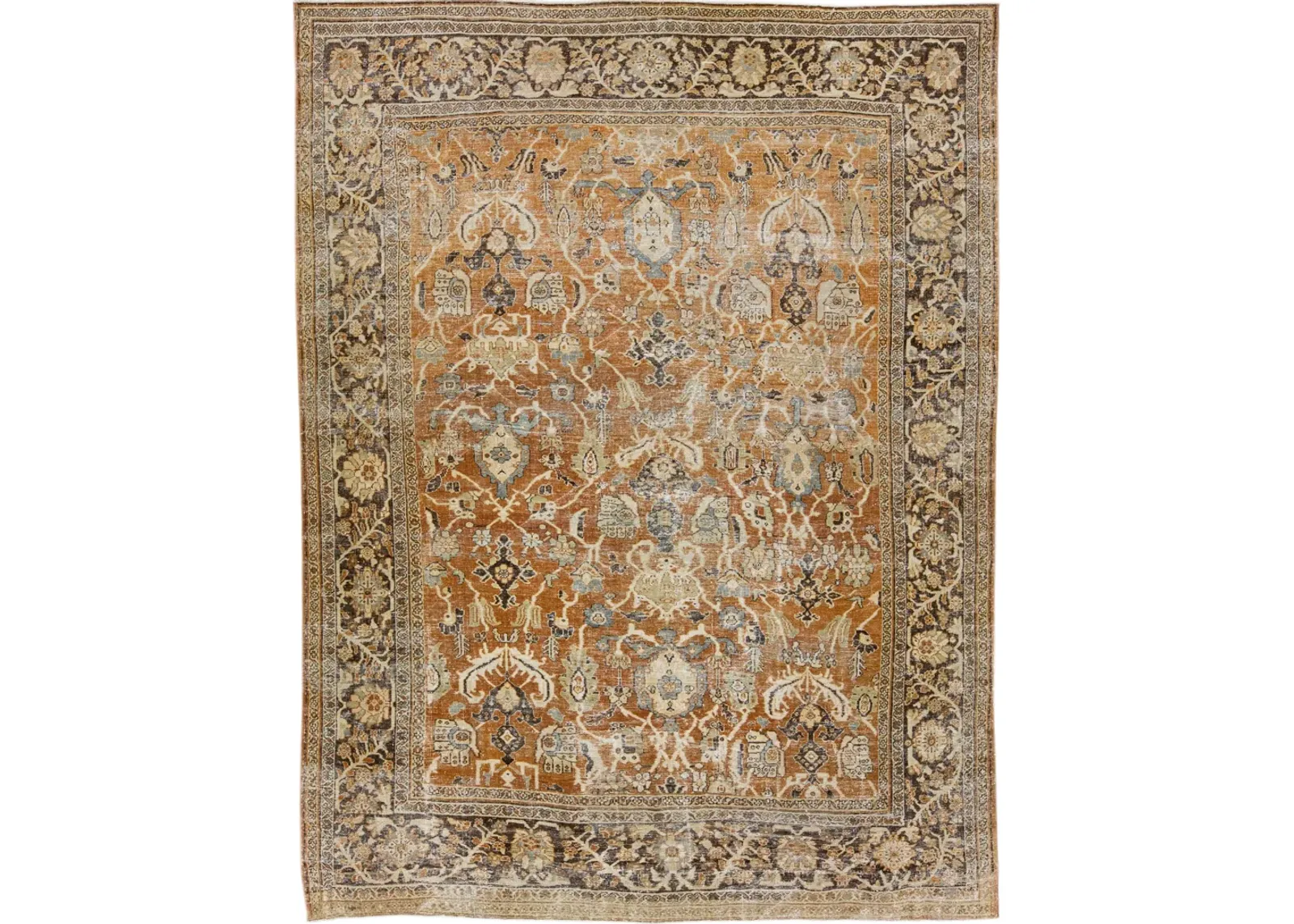 Antique Persian Mahal Rug - Apadana - Brown - Brown