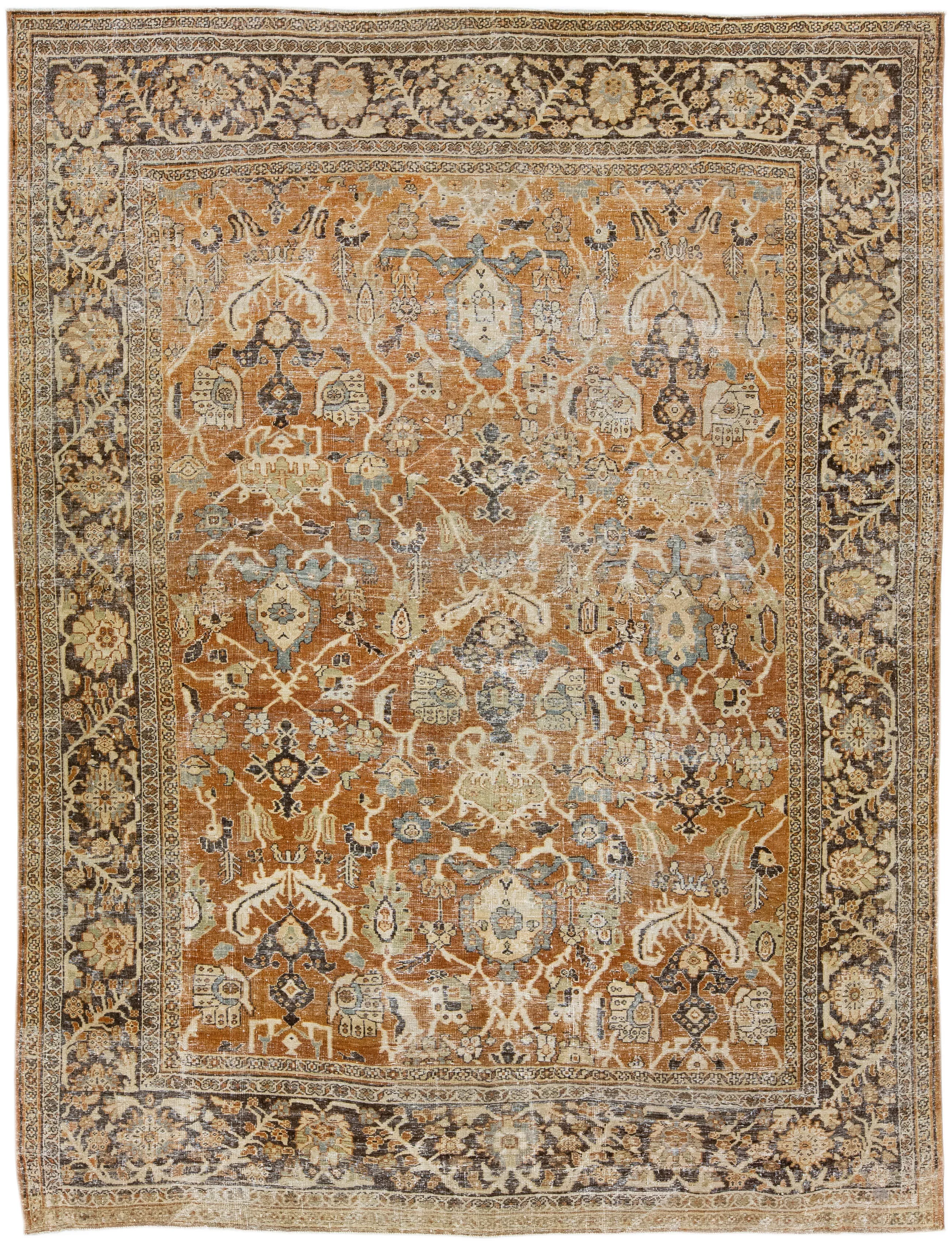 Antique Persian Mahal Rug - Apadana - Brown - Brown