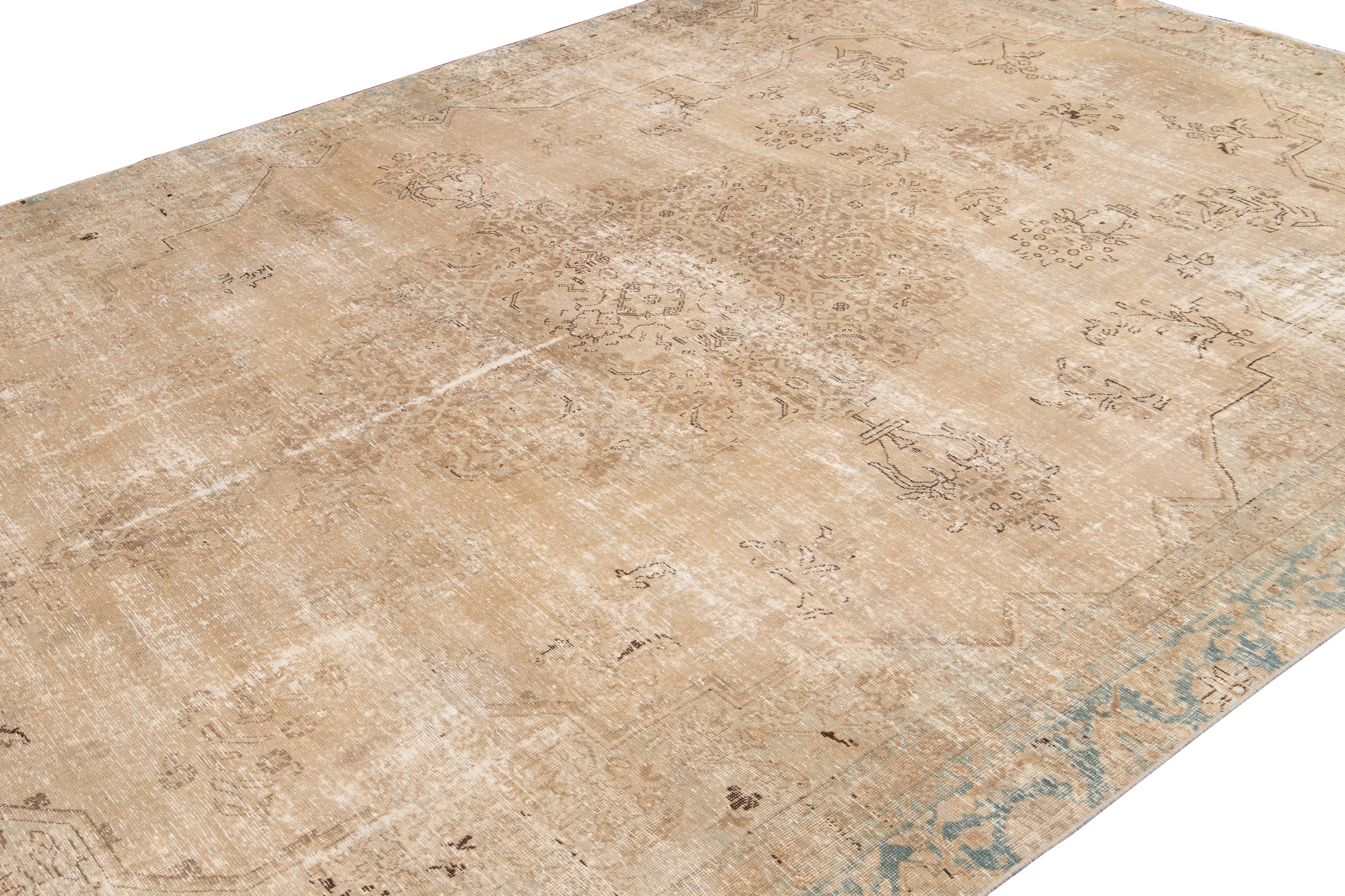 Vintage Persian Tabriz Rug - Apadana - Beige - Beige