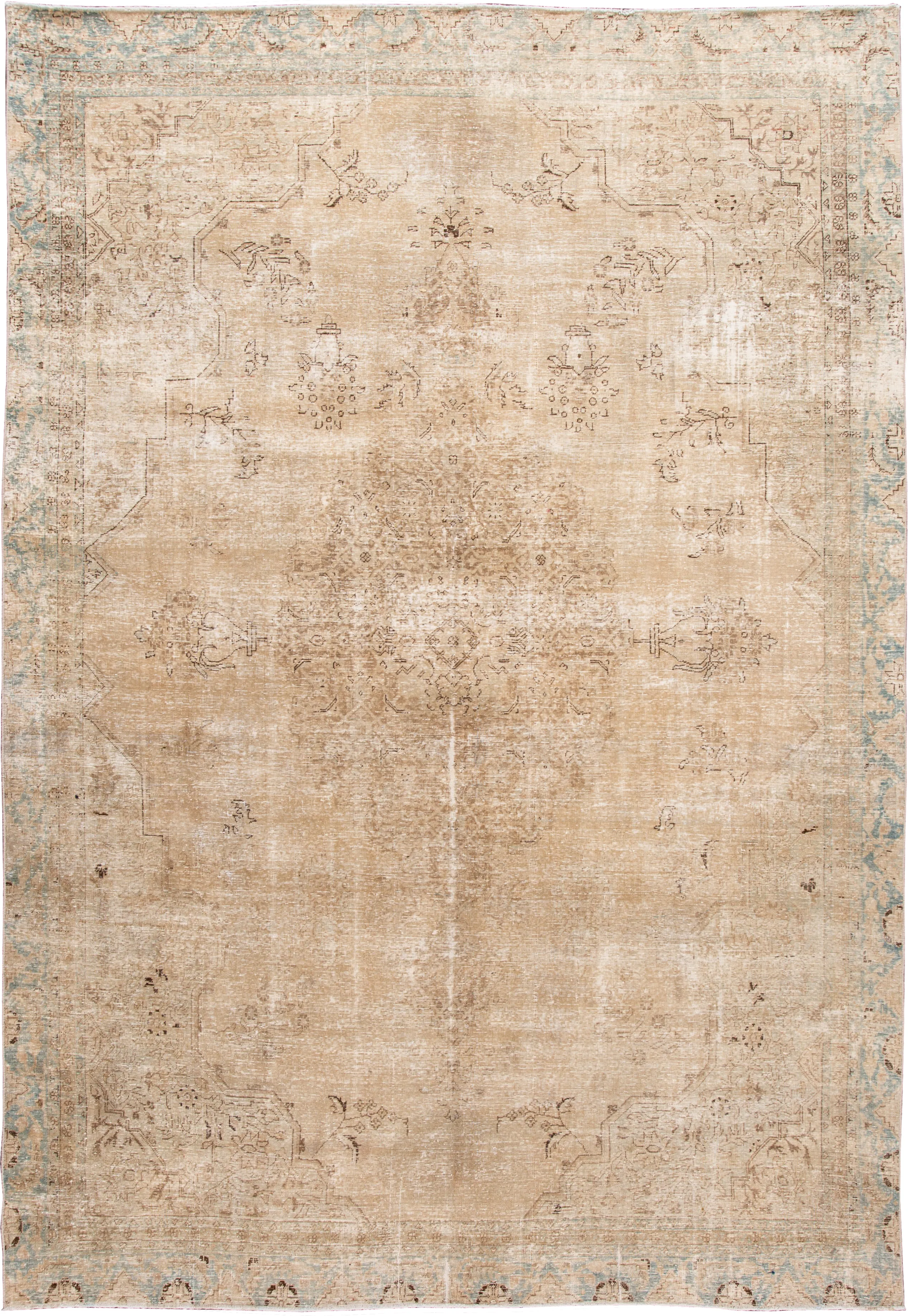 Vintage Persian Tabriz Rug - Apadana - Beige - Beige