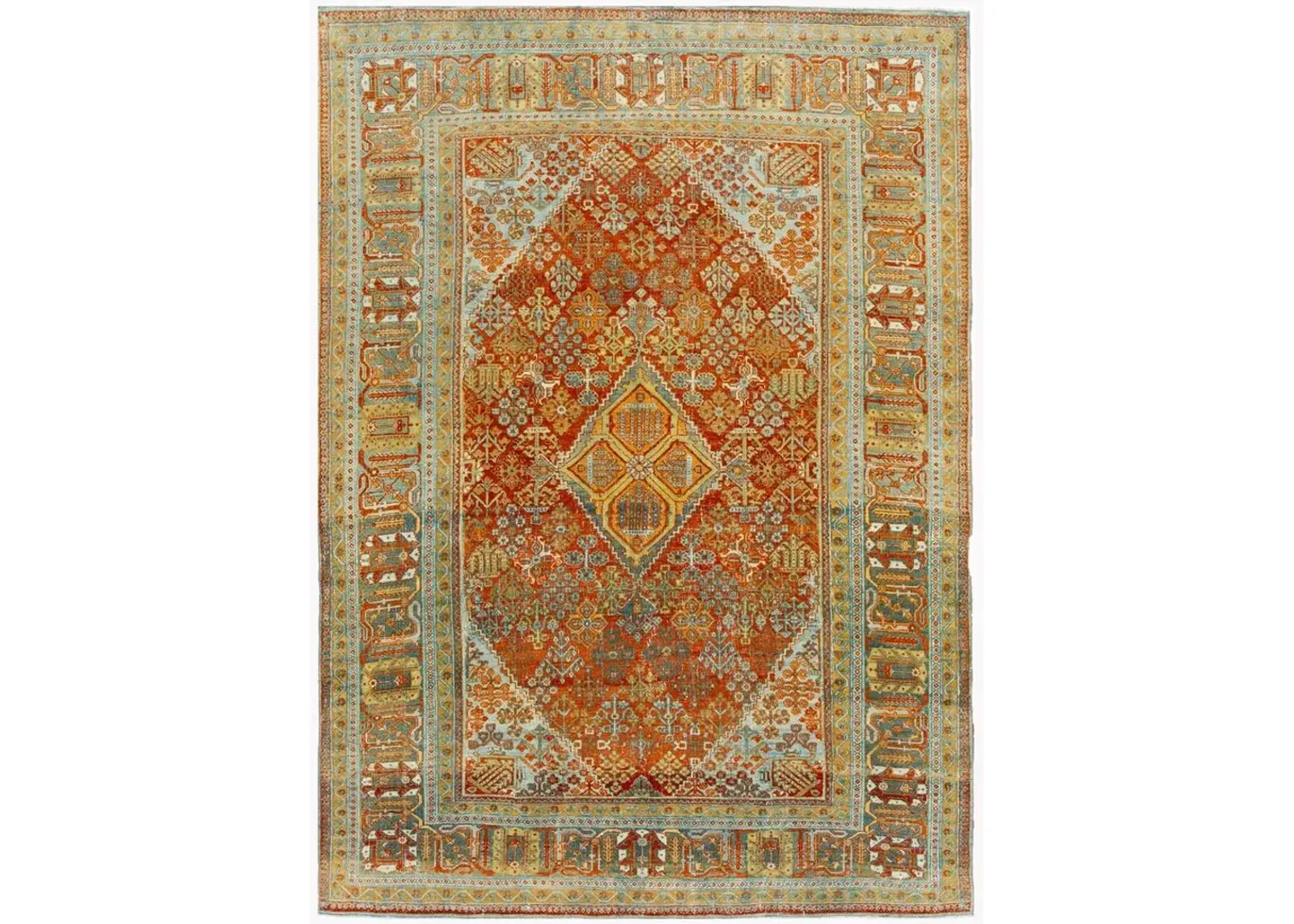 Antique Persian Josheghan Rug - Apadana - Orange - Orange