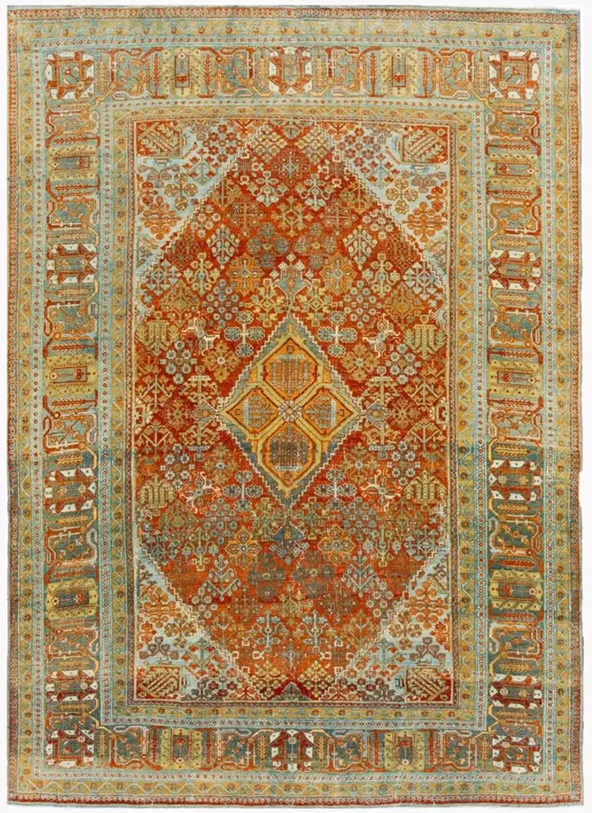 Antique Persian Josheghan Rug - Apadana - Orange - Orange