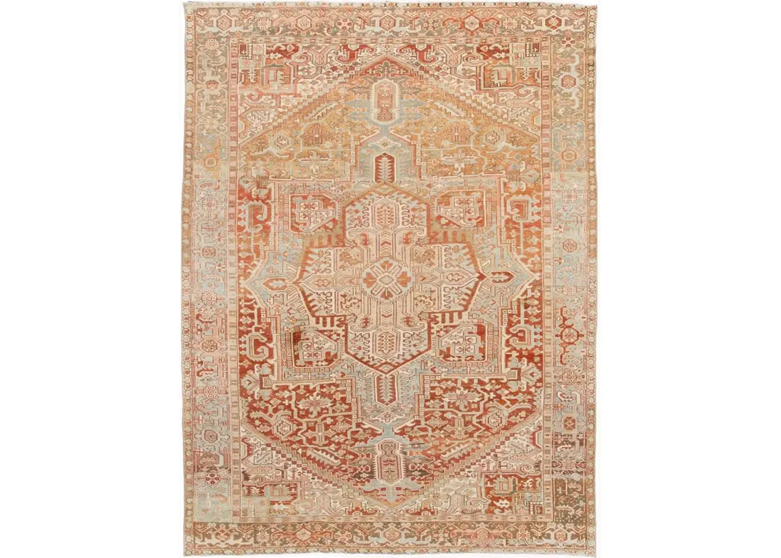 Vintage Persian Heriz Rug - Apadana - Orange - Orange