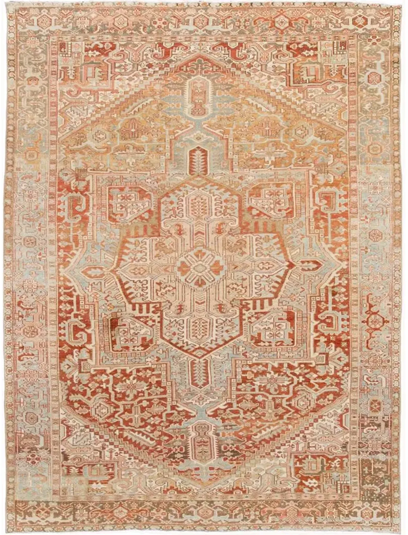 Vintage Persian Heriz Rug - Apadana - Orange - Orange