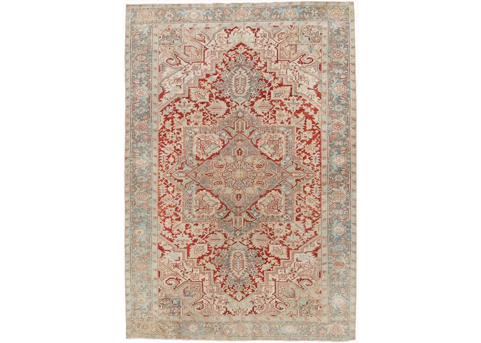 Vintage Persian Heriz Rug - Apadana - Red - Red