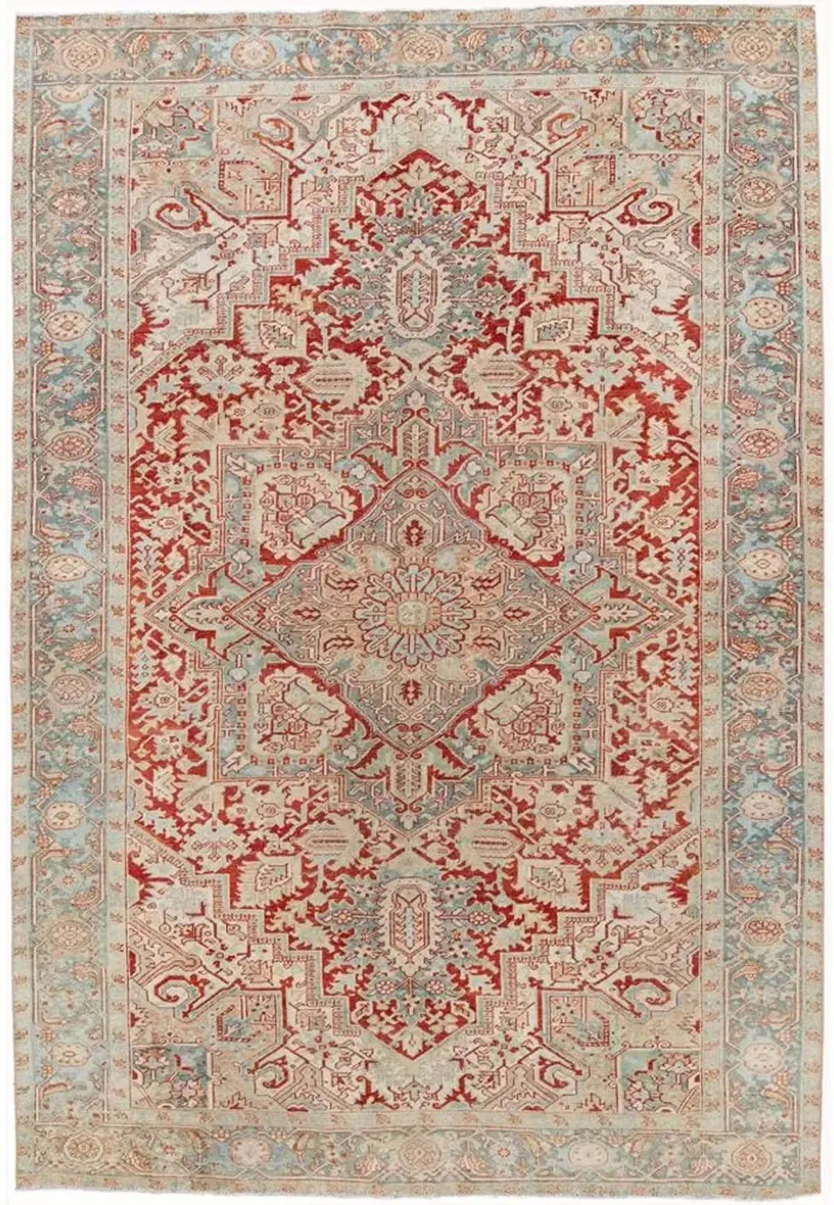 Vintage Persian Heriz Rug - Apadana - Red - Red