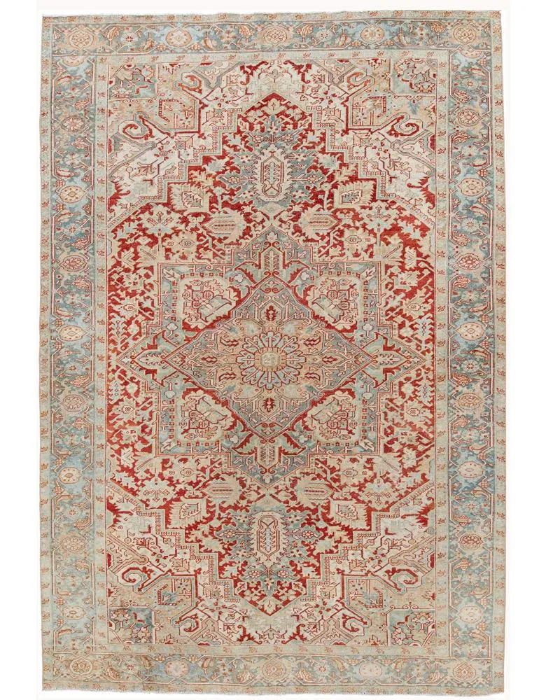 Vintage Persian Heriz Rug - Apadana - Red - Red