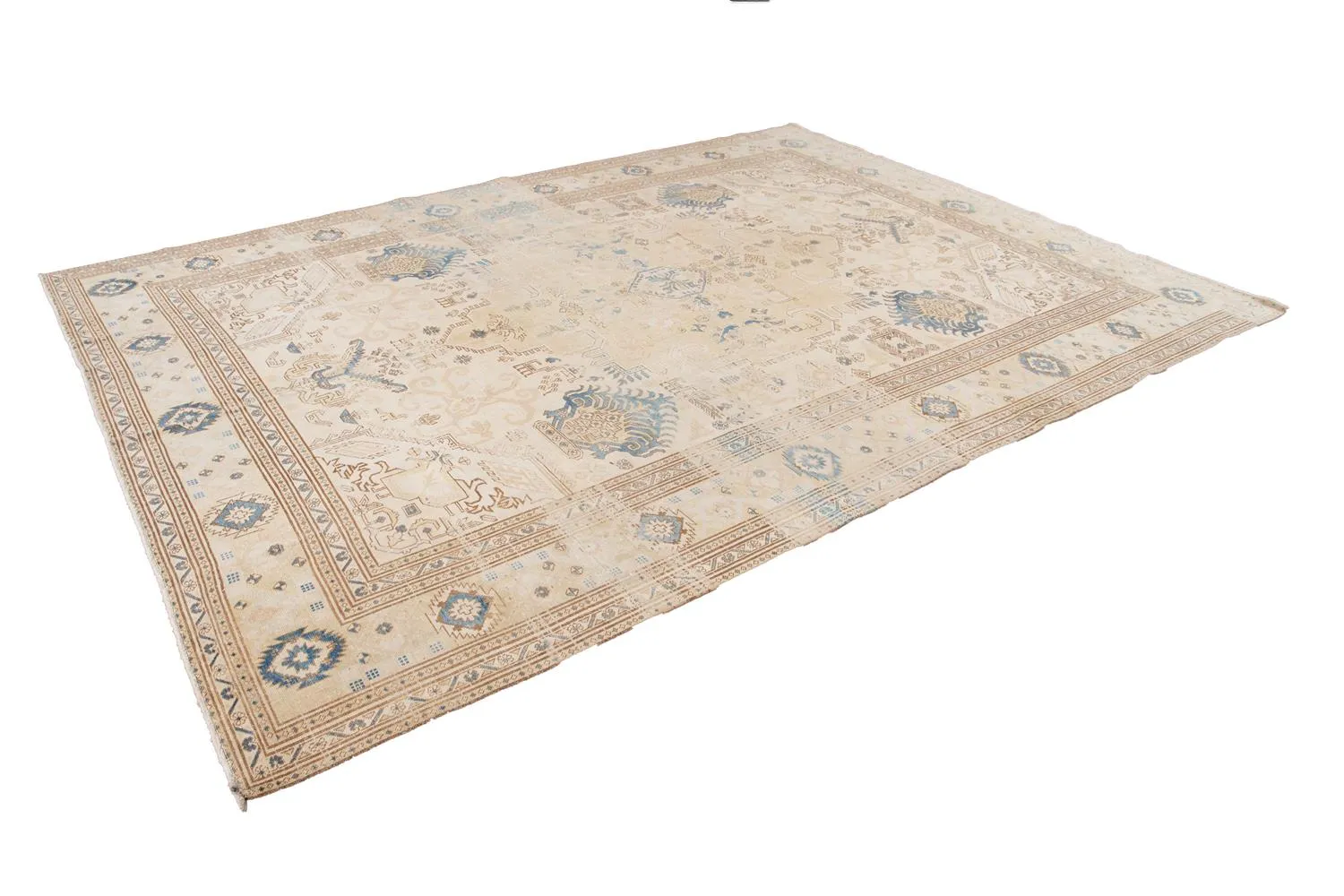 Vintage Persian Tabriz Rug - Apadana - Beige - Beige