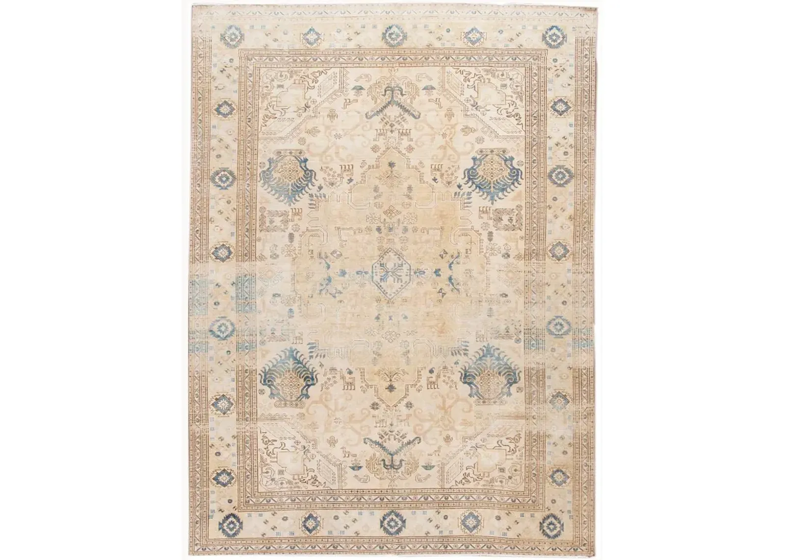 Vintage Persian Tabriz Rug - Apadana - Beige - Beige