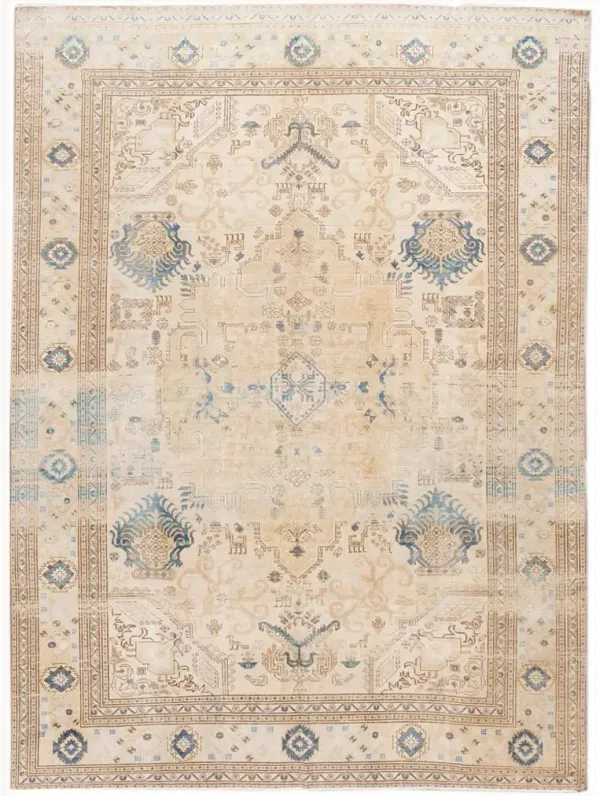 Vintage Persian Tabriz Rug - Apadana - Beige - Beige