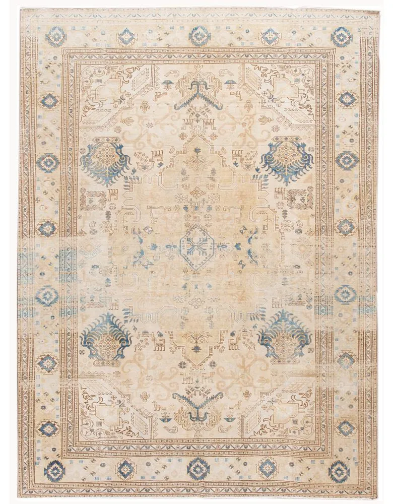 Vintage Persian Tabriz Rug - Apadana - Beige - Beige