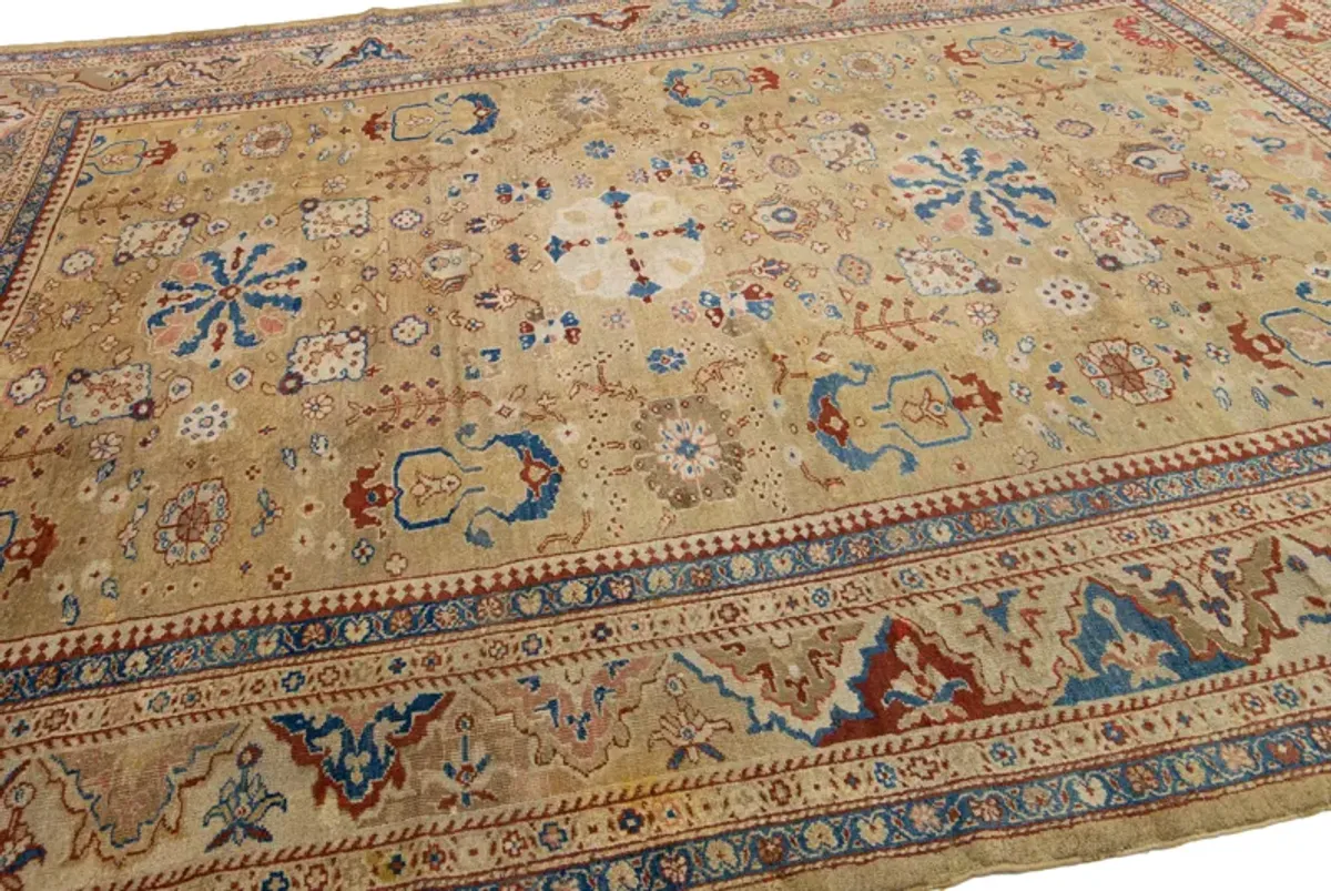 Antique Persian Sultanabad Rug - Apadana - Beige - Beige