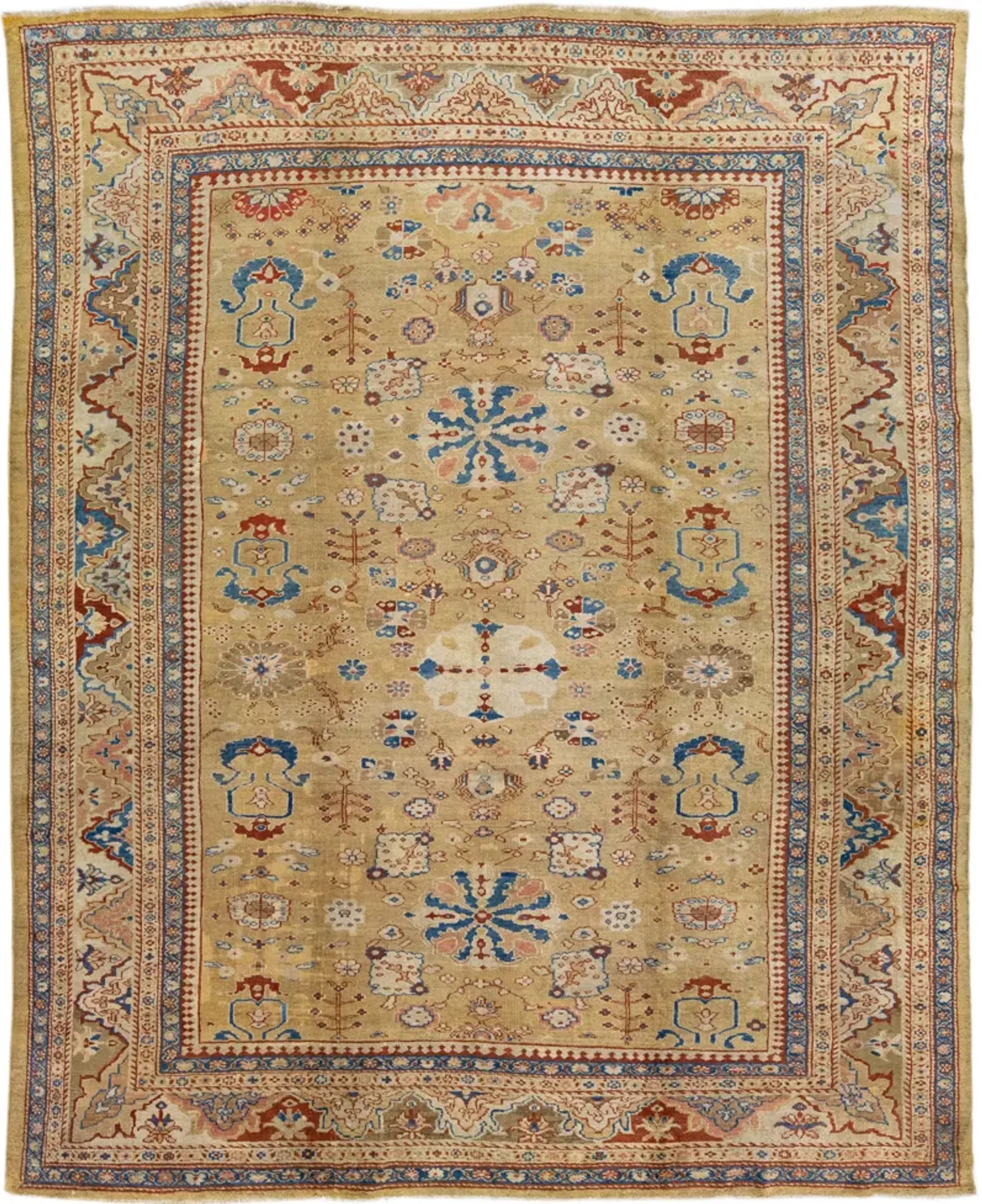 Antique Persian Sultanabad Rug - Apadana - Beige - Beige