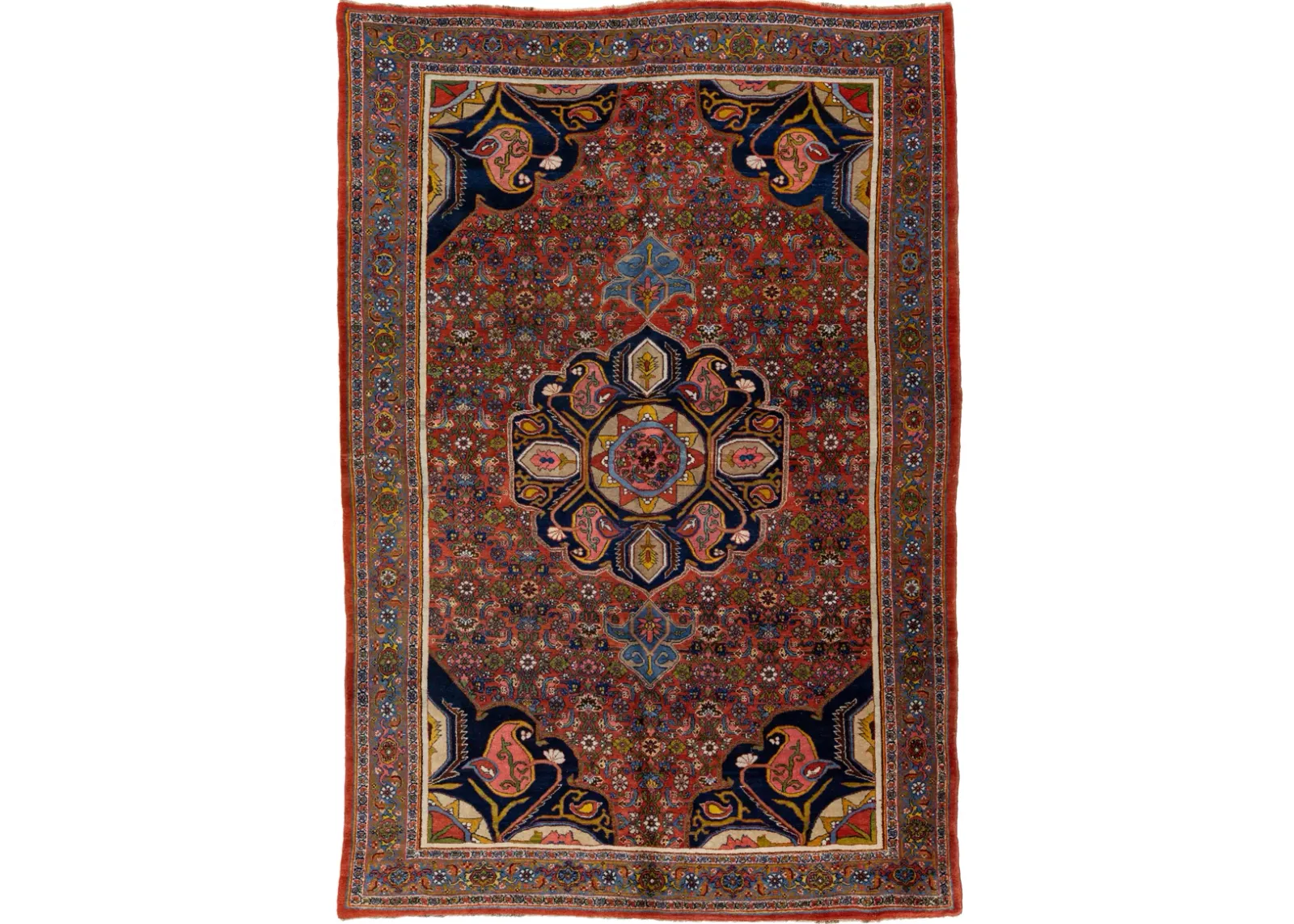 Antique Persian Bidjar Rug - Apadana - Red - Red