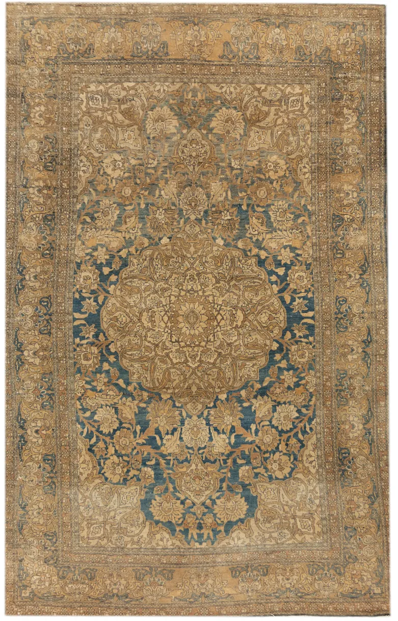 Antique Persian Tabriz Rug - Apadana - Blue - Blue