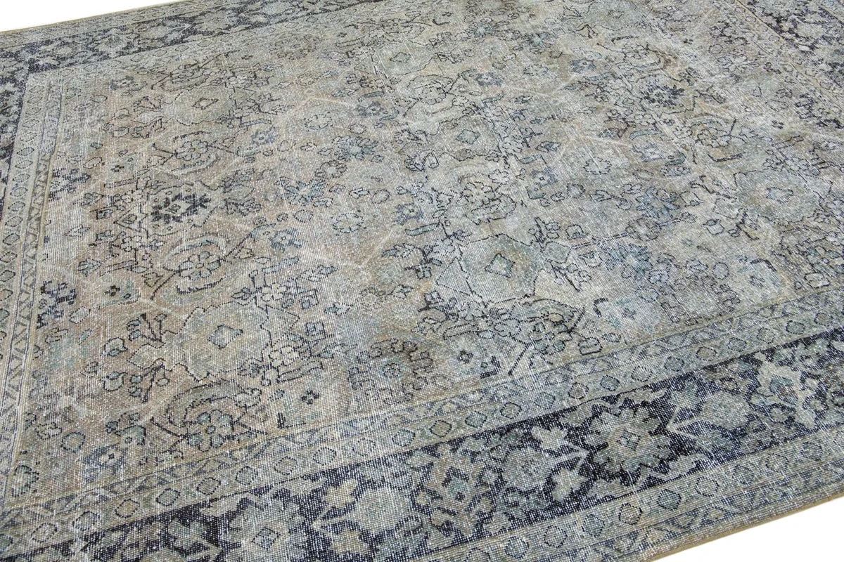 Antique Persian Tabriz Rug - Apadana - Gray - Gray