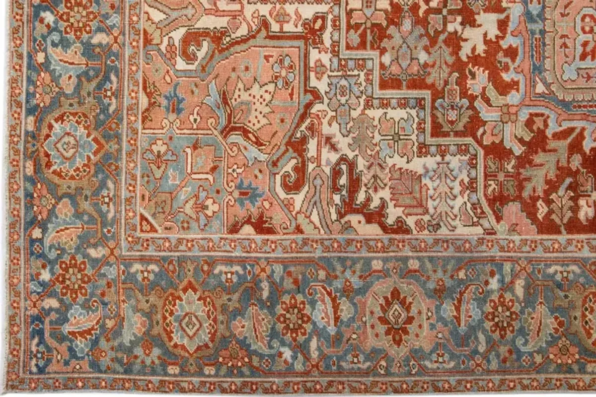 Antique Persian Heriz Rug - 8'3" x 12' - Apadana - Beige - Beige