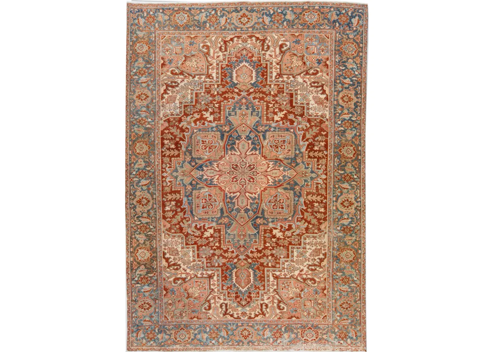 Antique Persian Heriz Rug - 8'3" x 12' - Apadana - Beige - Beige