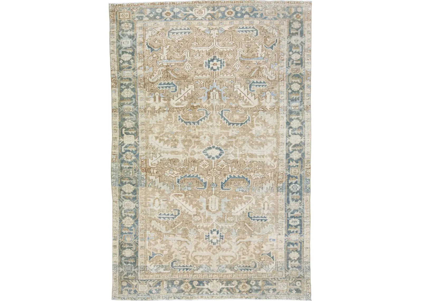 Antique Persian Heriz Rug - Apadana - Brown - Brown