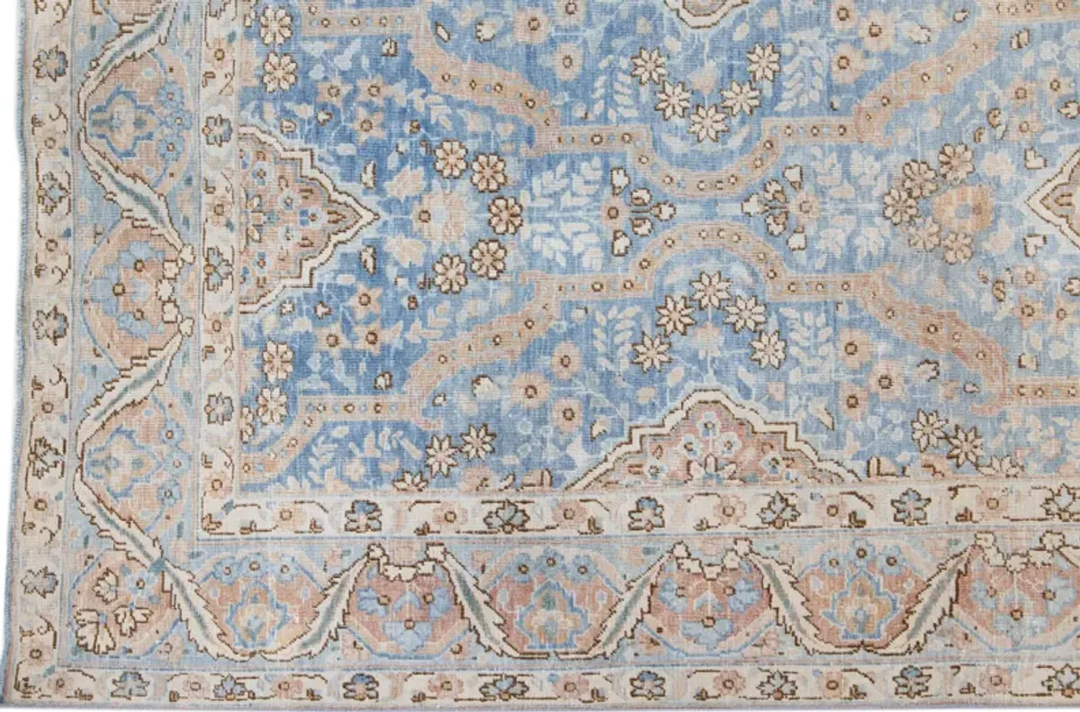 Antique Persian Tabriz Rug - Apadana - Blue - Blue