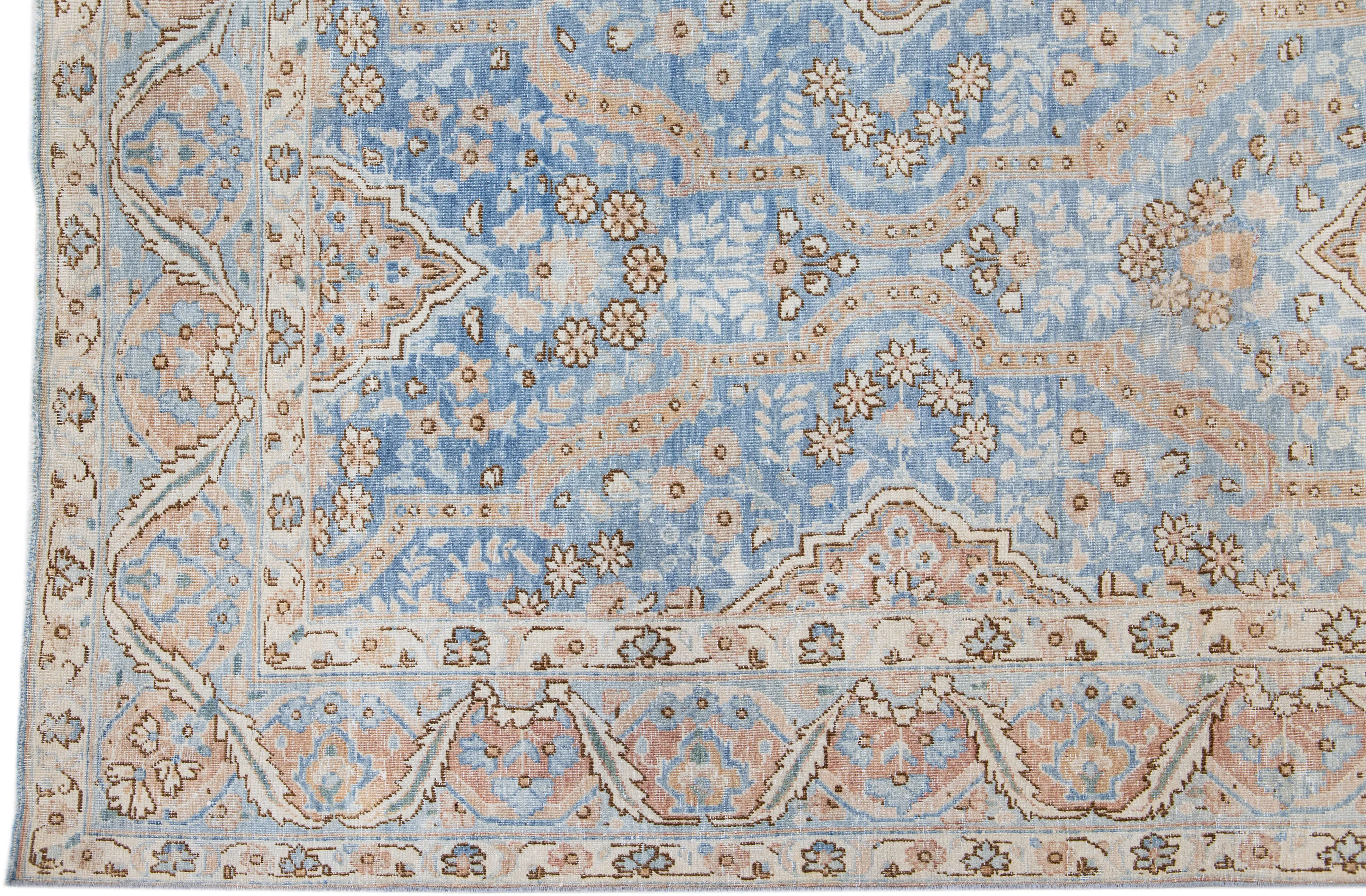 Antique Persian Tabriz Rug - Apadana - Blue - Blue