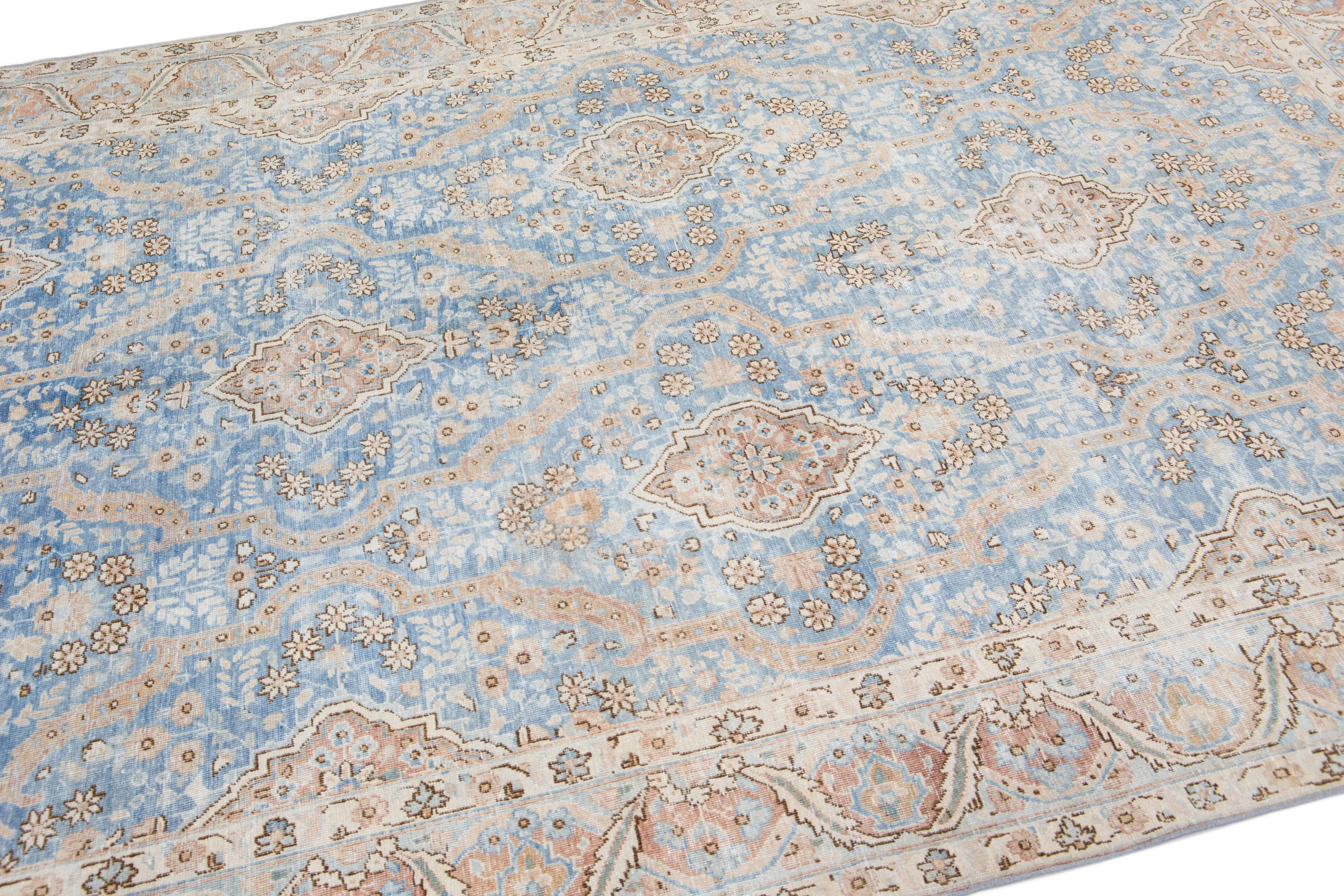 Antique Persian Tabriz Rug - Apadana - Blue - Blue