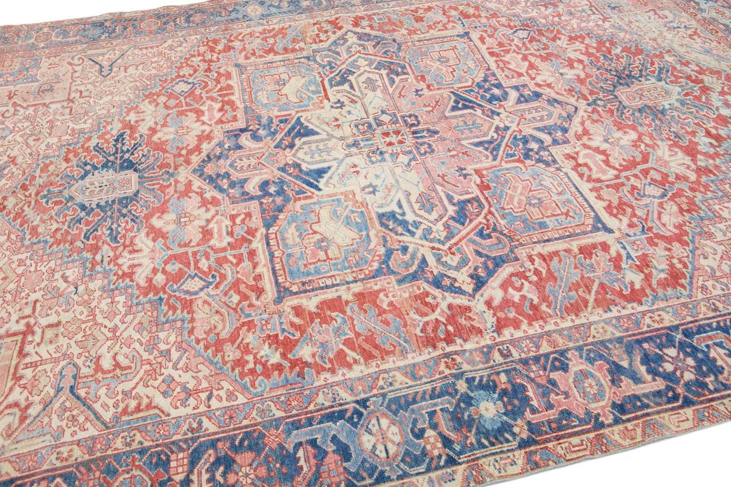 Antique Persian Heriz Rug - Apadana - Orange - Orange