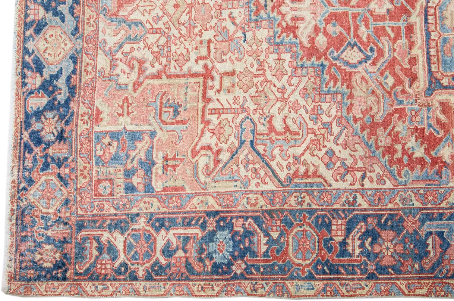 Antique Persian Heriz Rug - Apadana - Orange - Orange